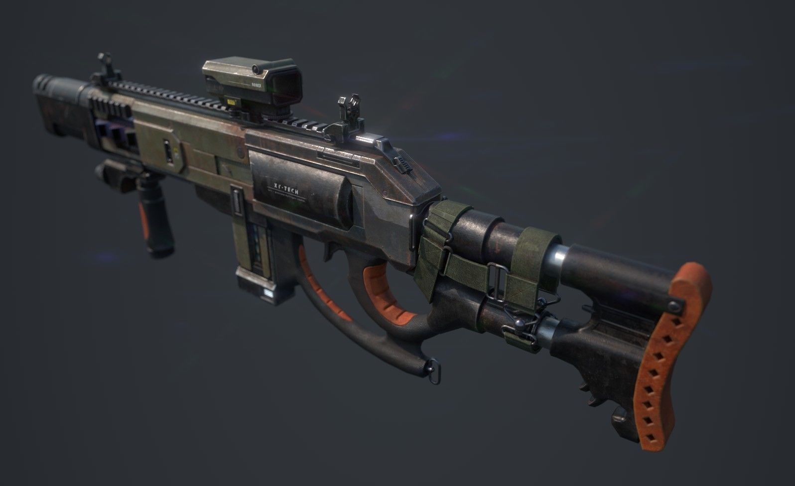 Plasma shotgun Low-poly 3D model_5