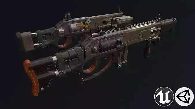 Plasma shotgun Low-poly 3D model