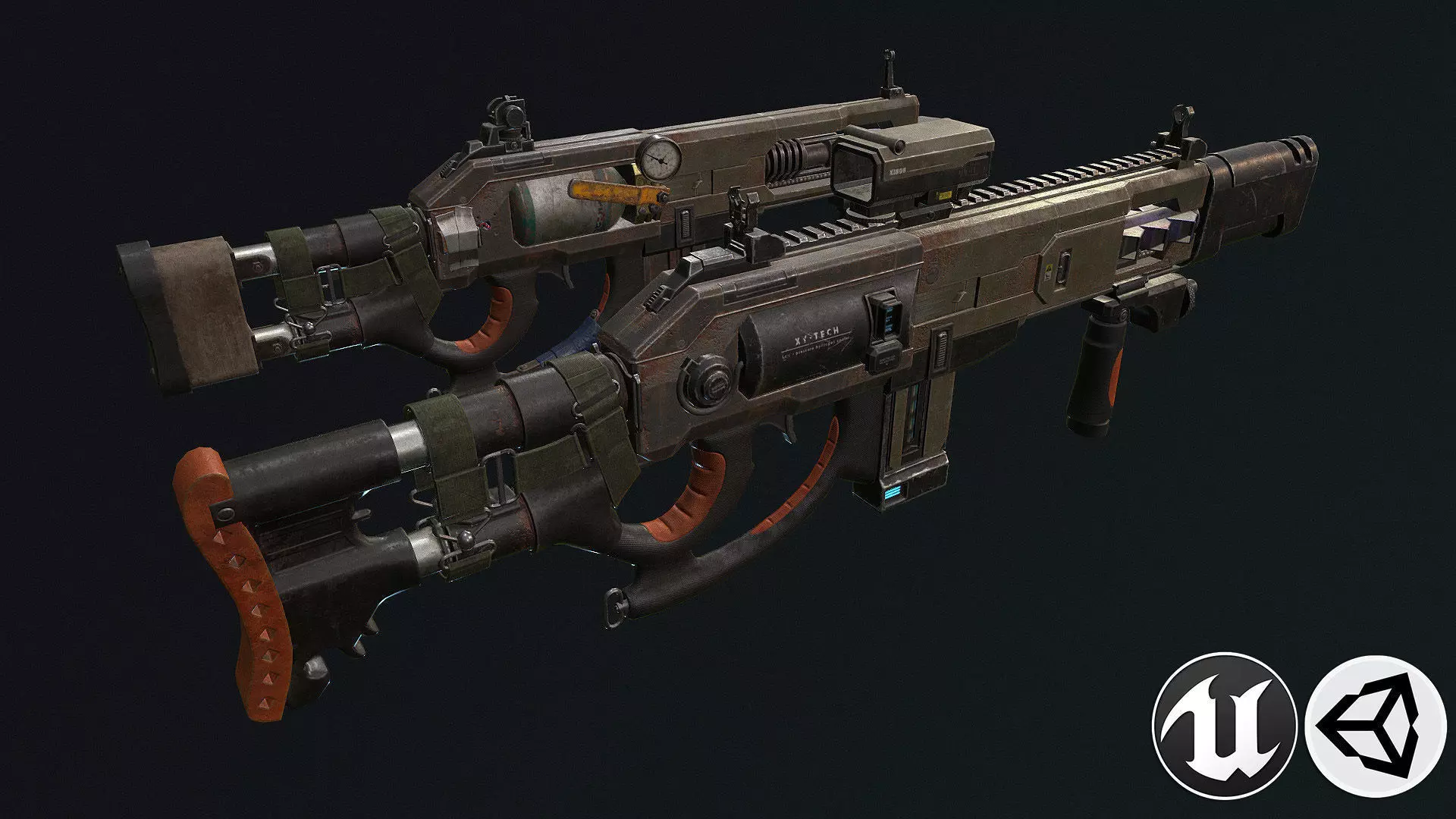 Plasma shotgun Low-poly 3D model_0