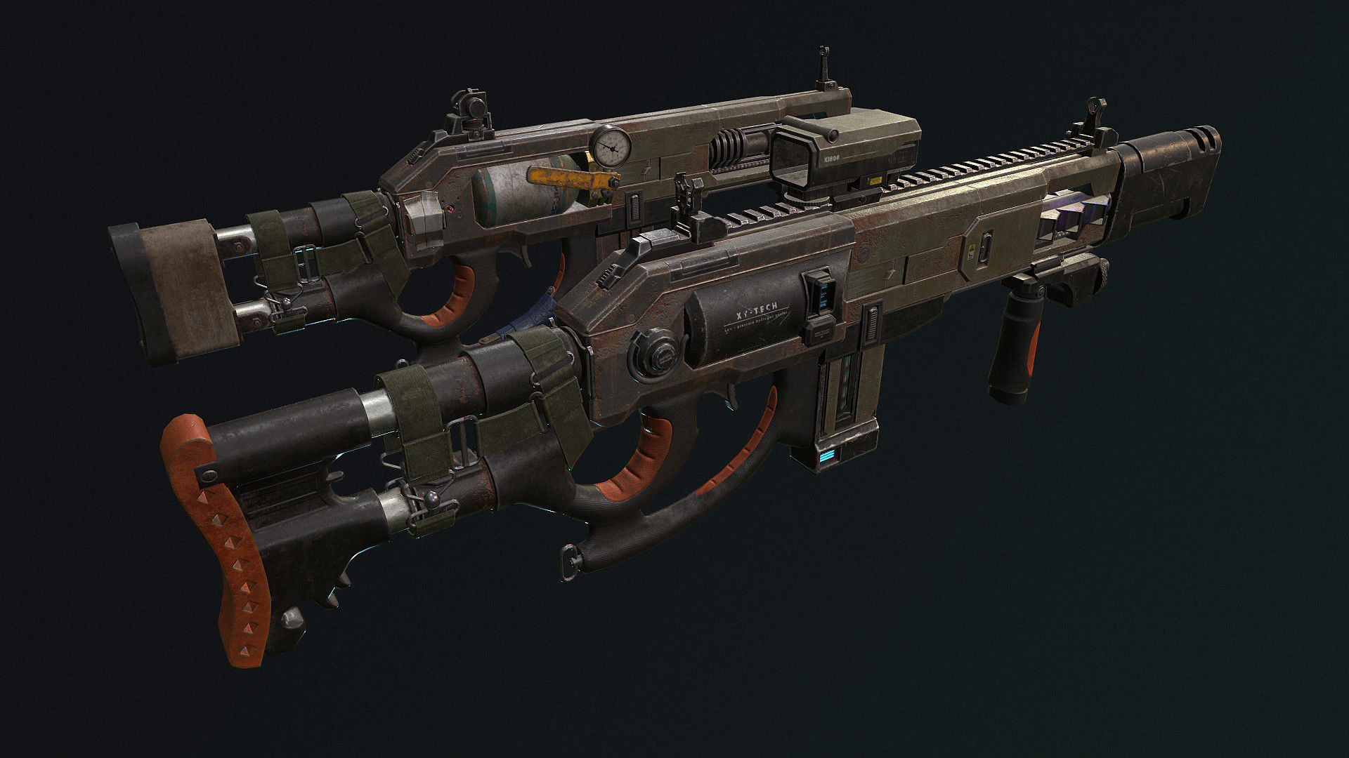 Plasma shotgun Low-poly 3D model_6