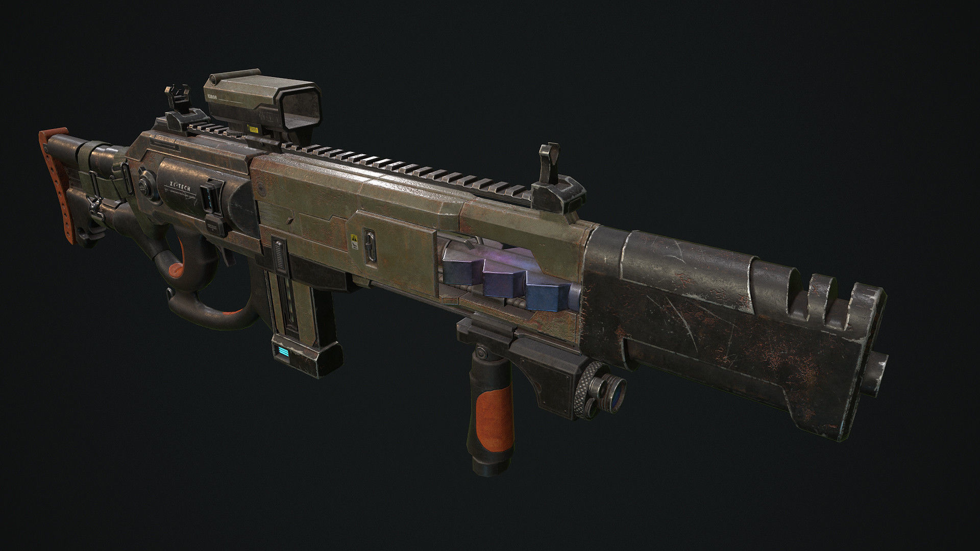 Plasma shotgun Low-poly 3D model_2