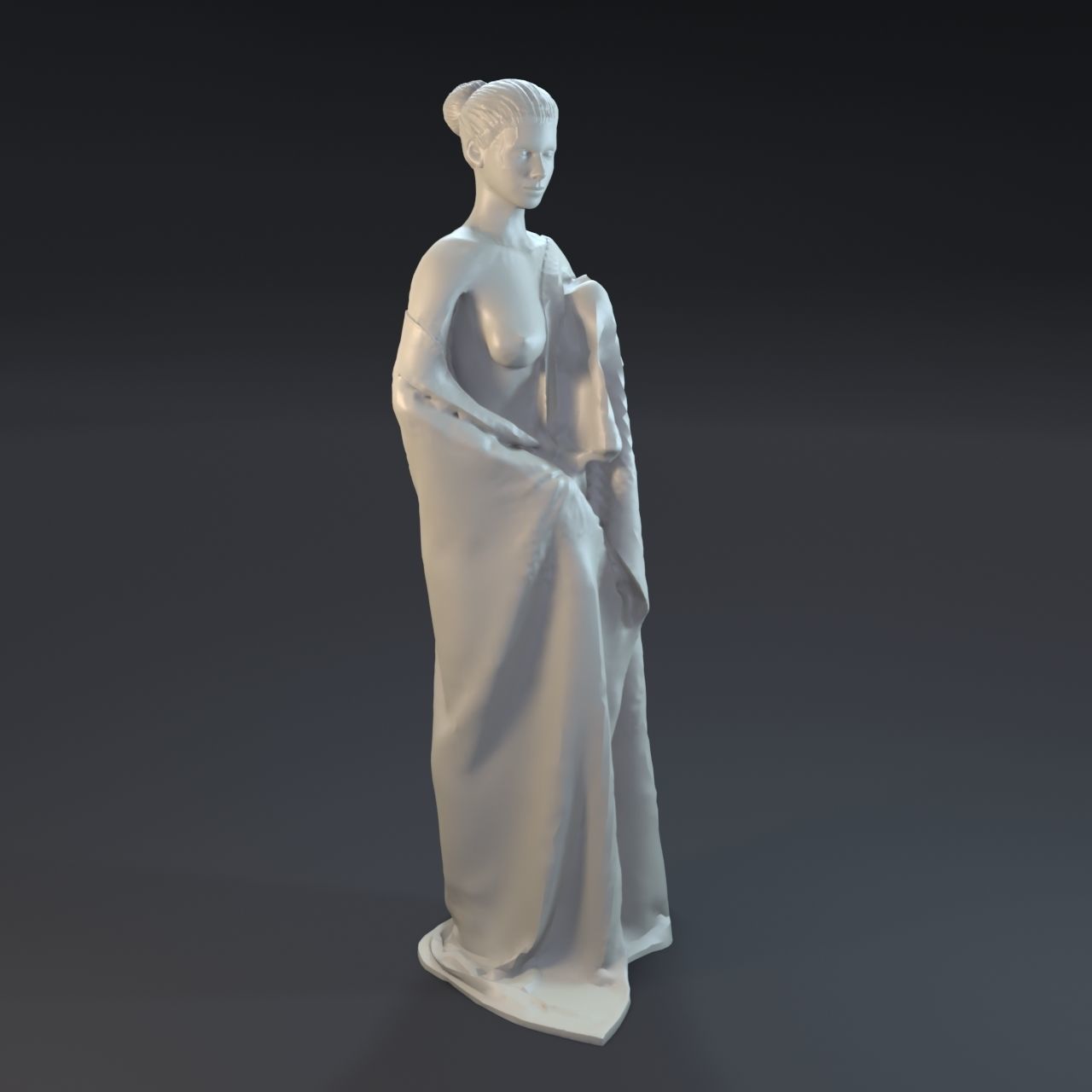 Girl wrapped in a plaid 3D print model_5