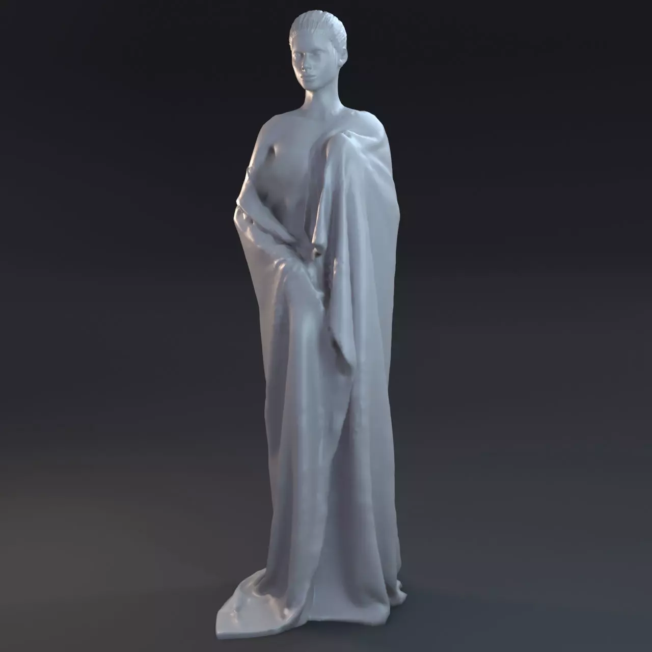 Girl wrapped in a plaid 3D print model_0