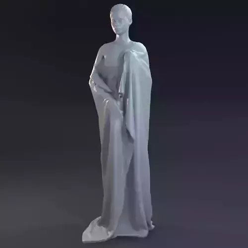 Girl wrapped in a plaid 3D print model