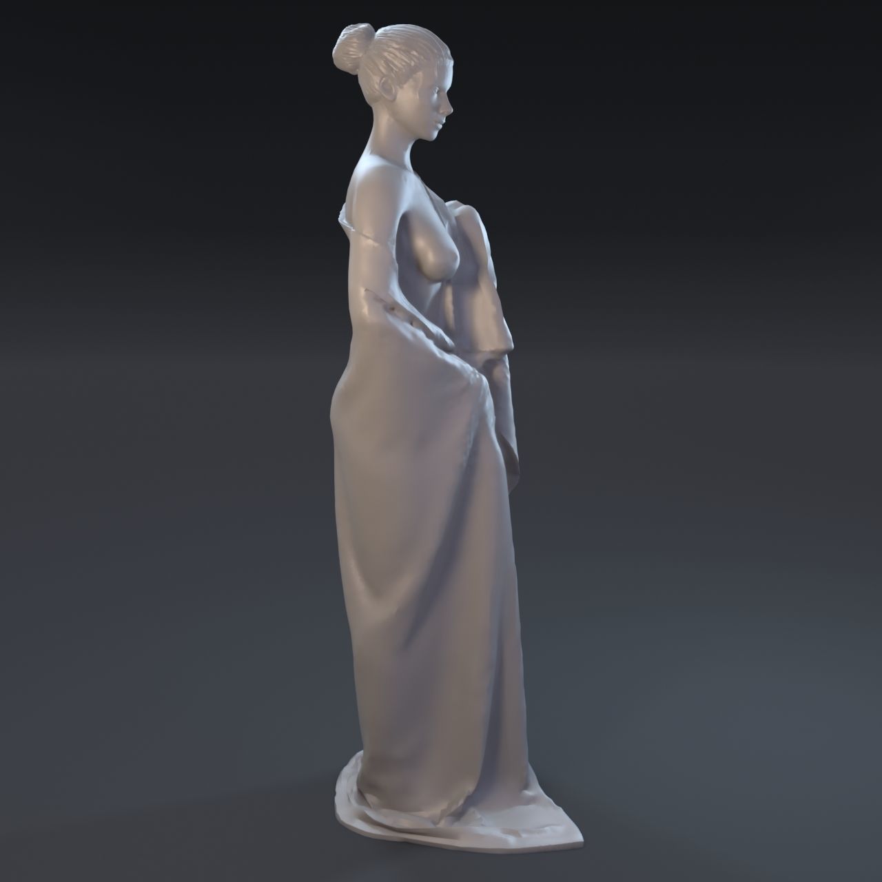 Girl wrapped in a plaid 3D print model_4
