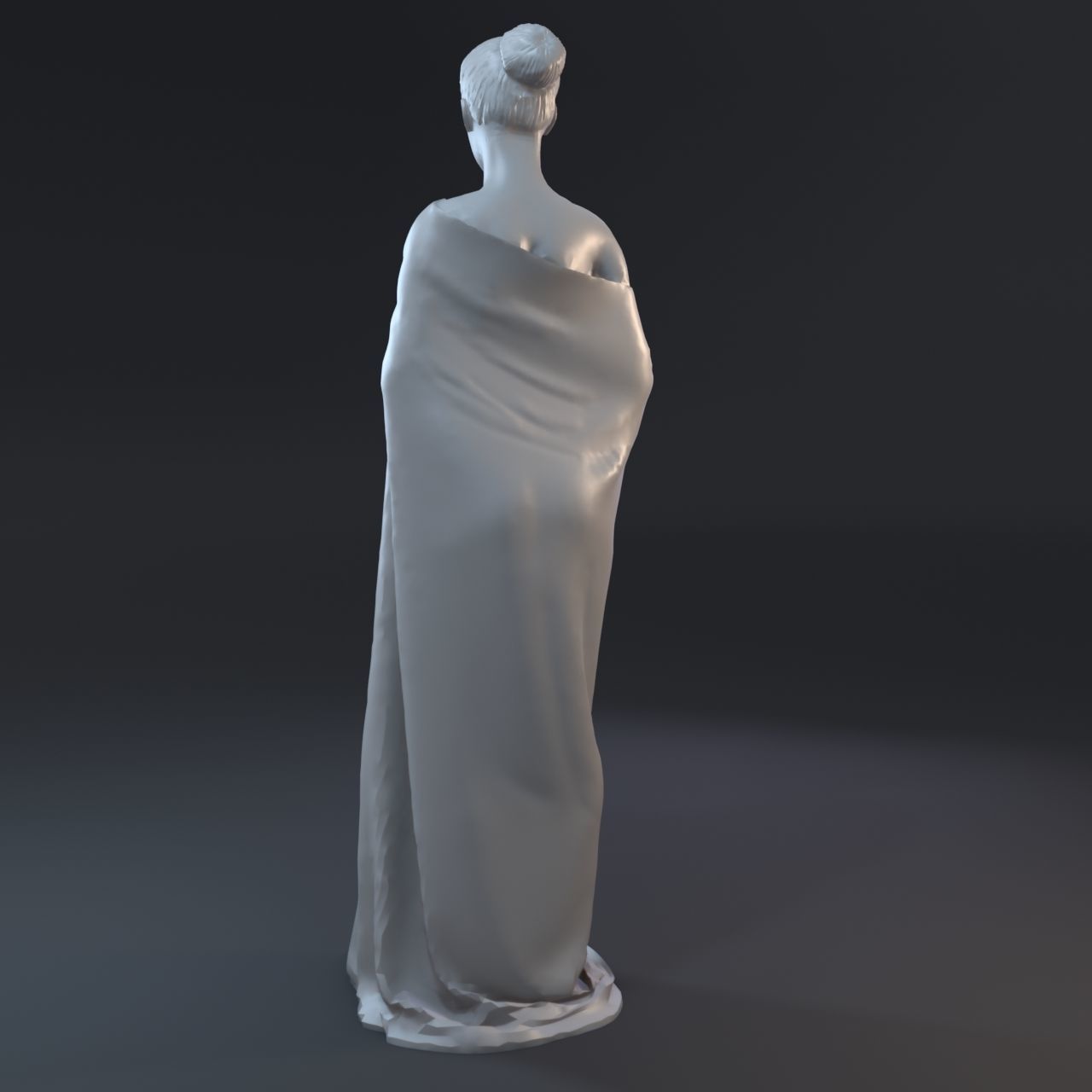 Girl wrapped in a plaid 3D print model_3