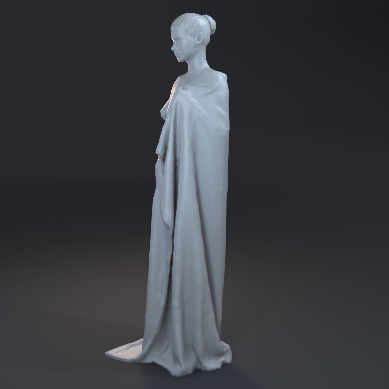 Girl wrapped in a plaid 3D print model_2