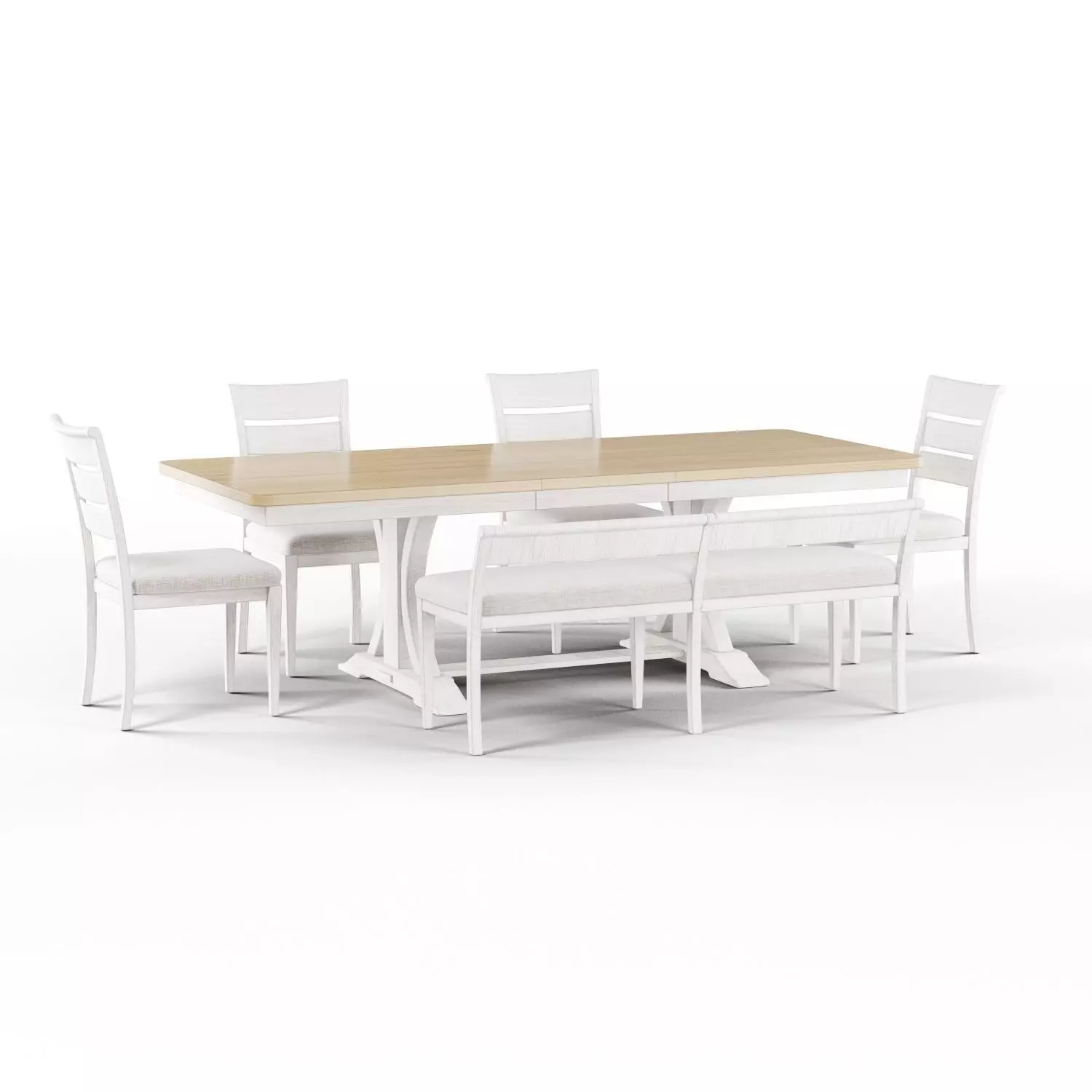 Maison Rouge Trestle Dining Table Set 3D model