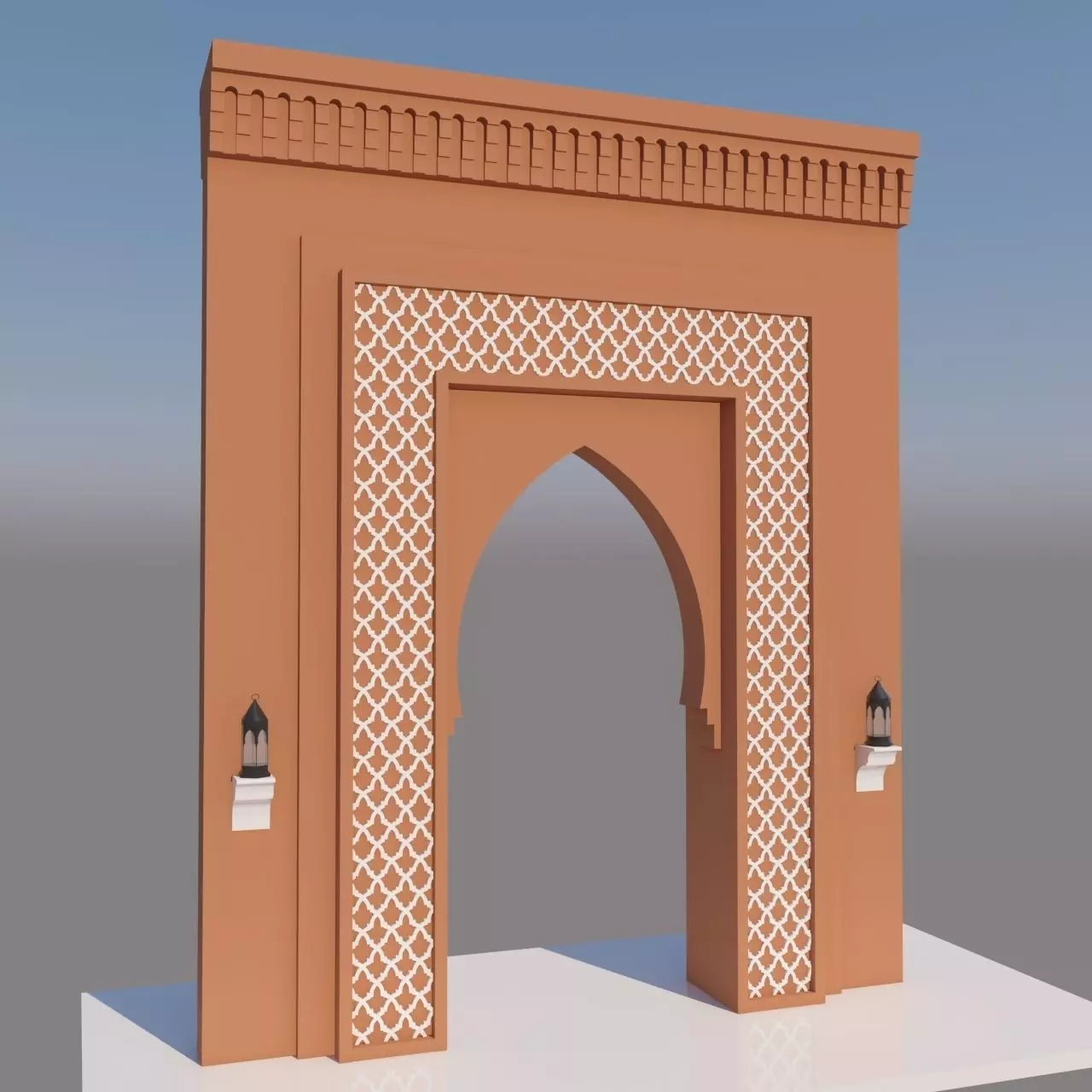 Traditional Moroccan Door Marrakech City 3D model