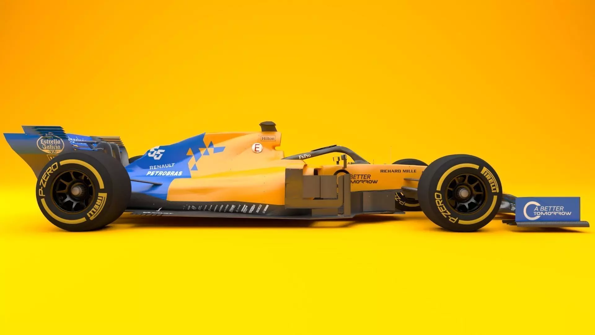 McLaren MCL 34 3D MODEL F1 2019 Low-poly 3D model_0