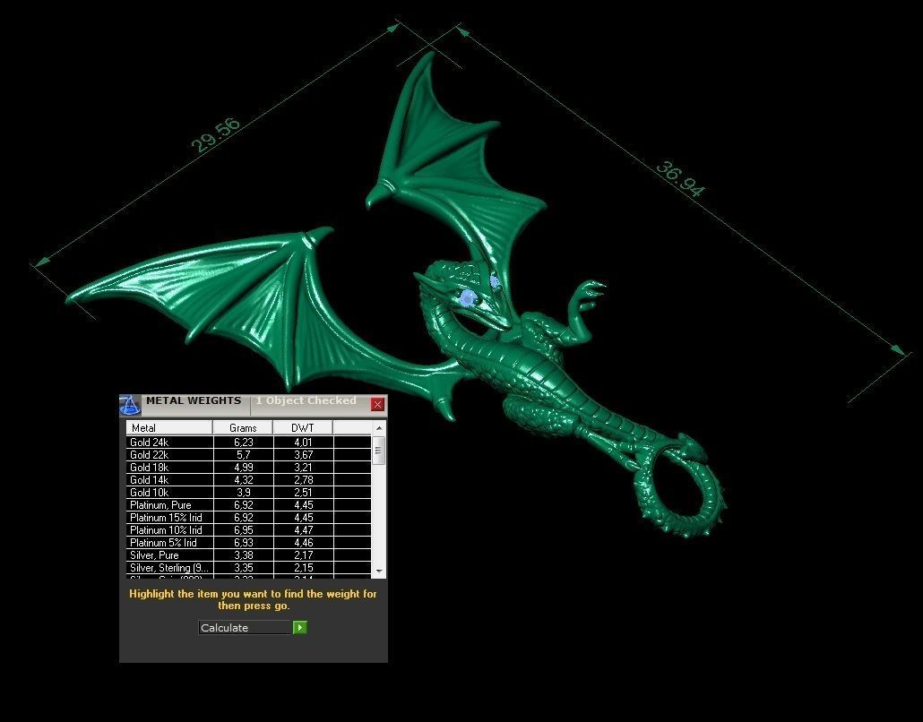 pendant dragon                                         3D print model_4