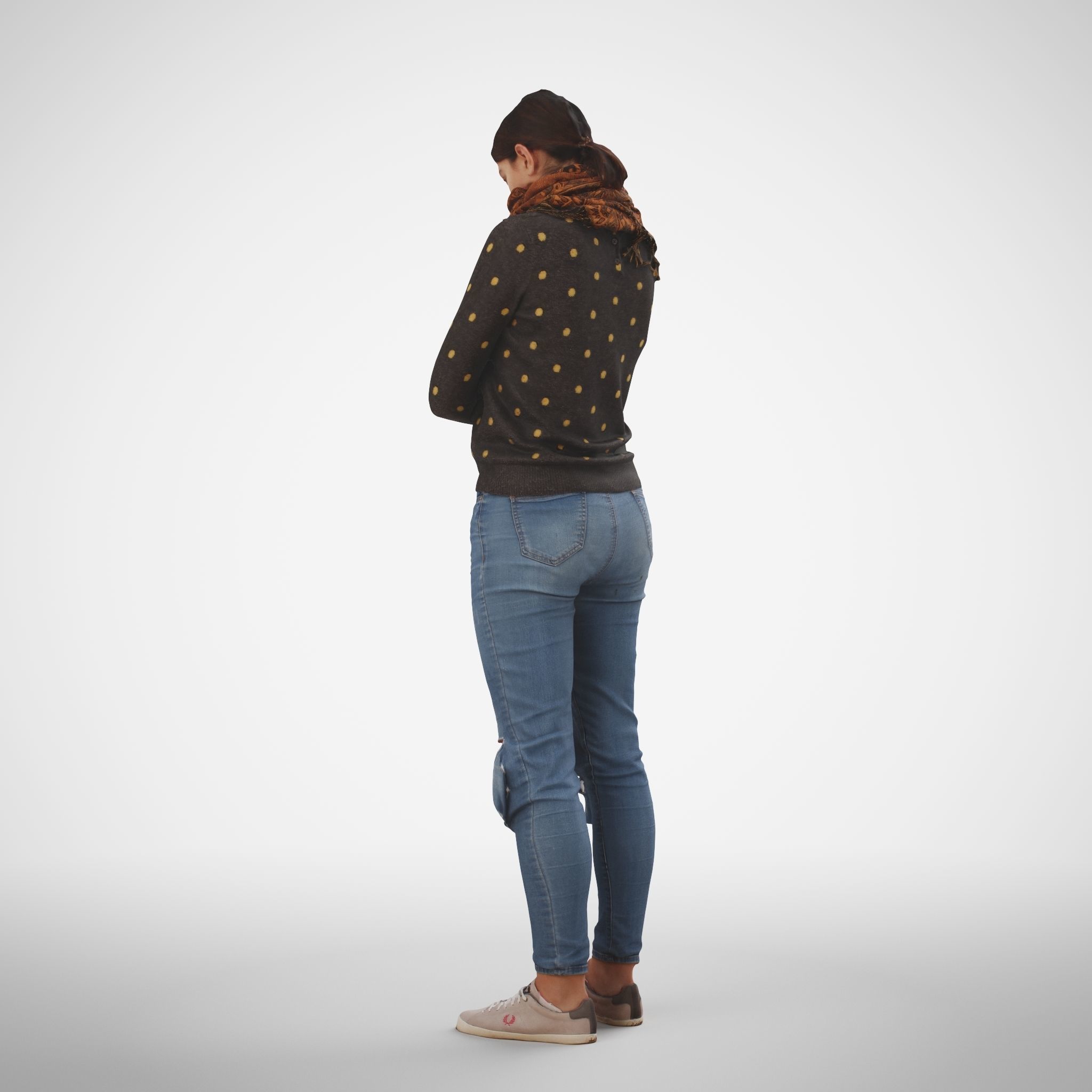 Rosanna 03 Woman posed standing in casual jeans outfit  3D model_3