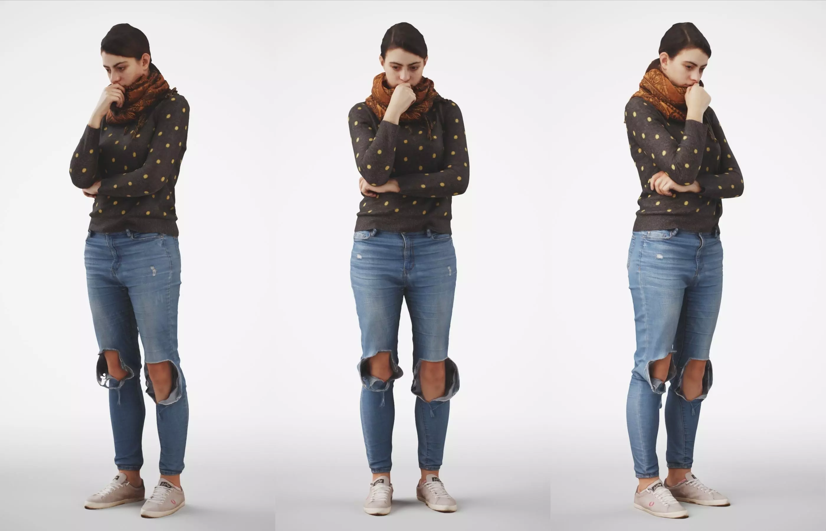 Rosanna 03 Woman posed standing in casual jeans outfit  3D model_0