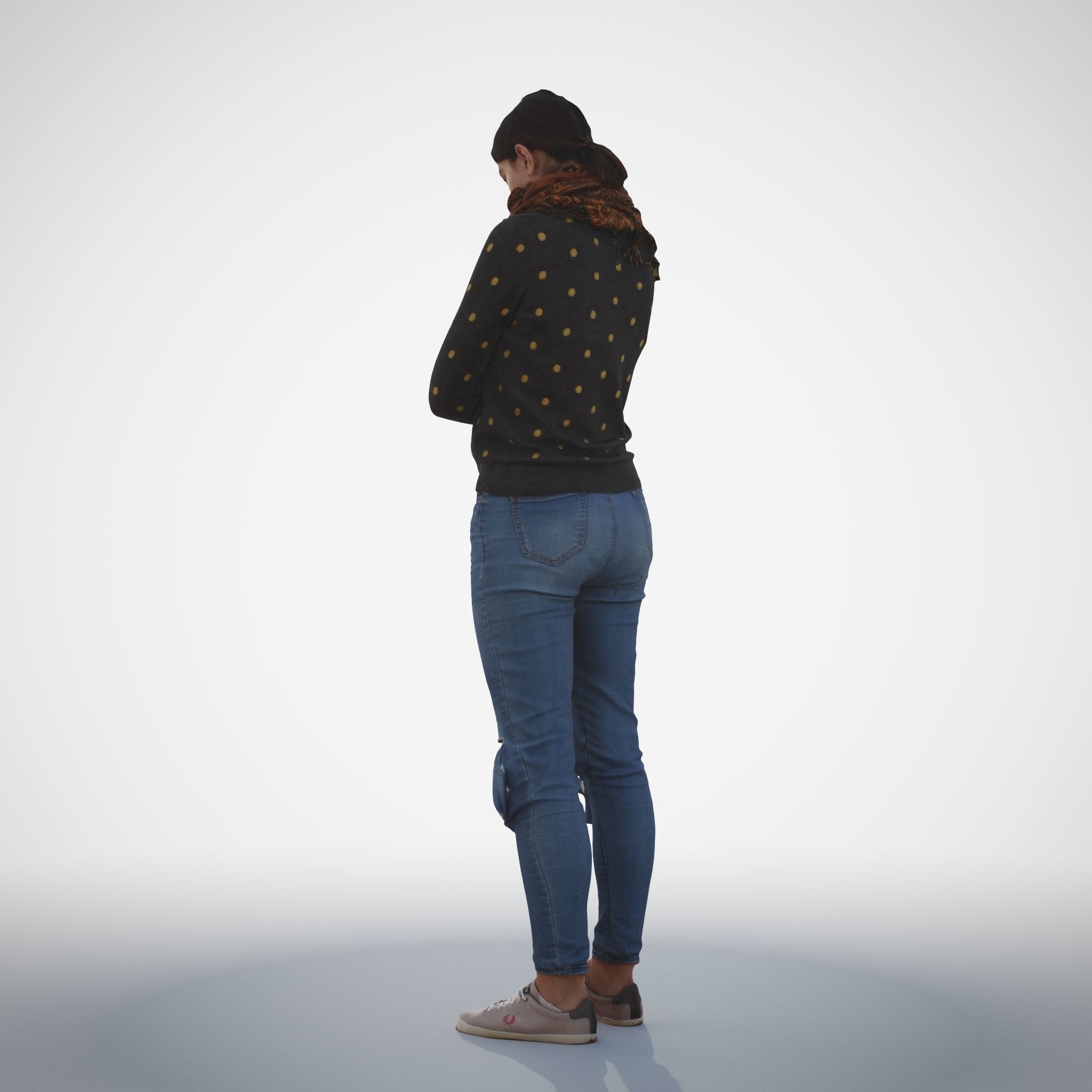 Rosanna 03 Woman posed standing in casual jeans outfit  3D model_8