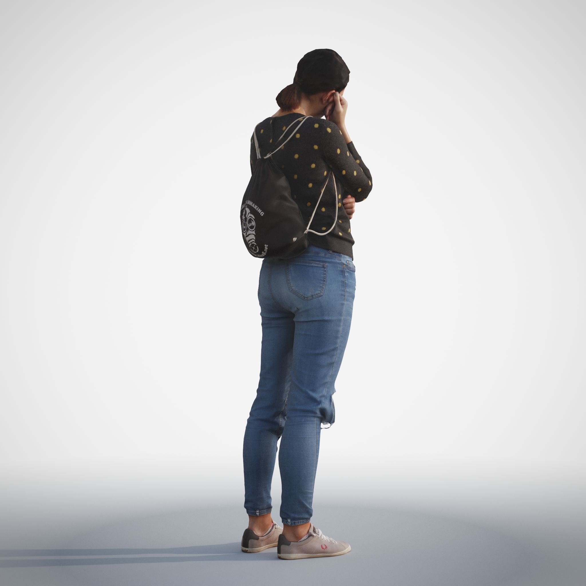 Rosanna 10 Woman posed standing in casual jeans outfit 3D model_9