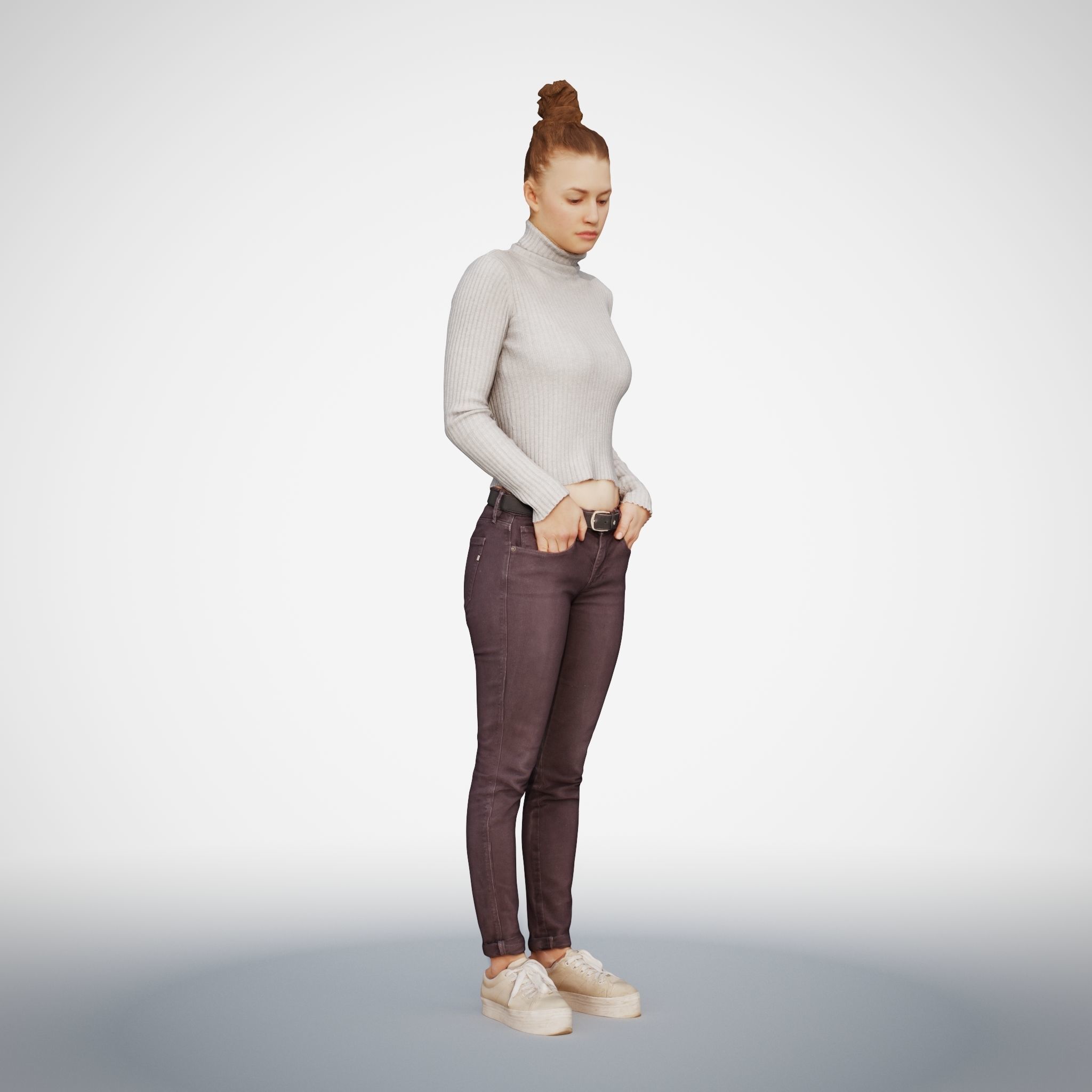 Isabel 21 Woman posed standing in casual outfit 3D model_10