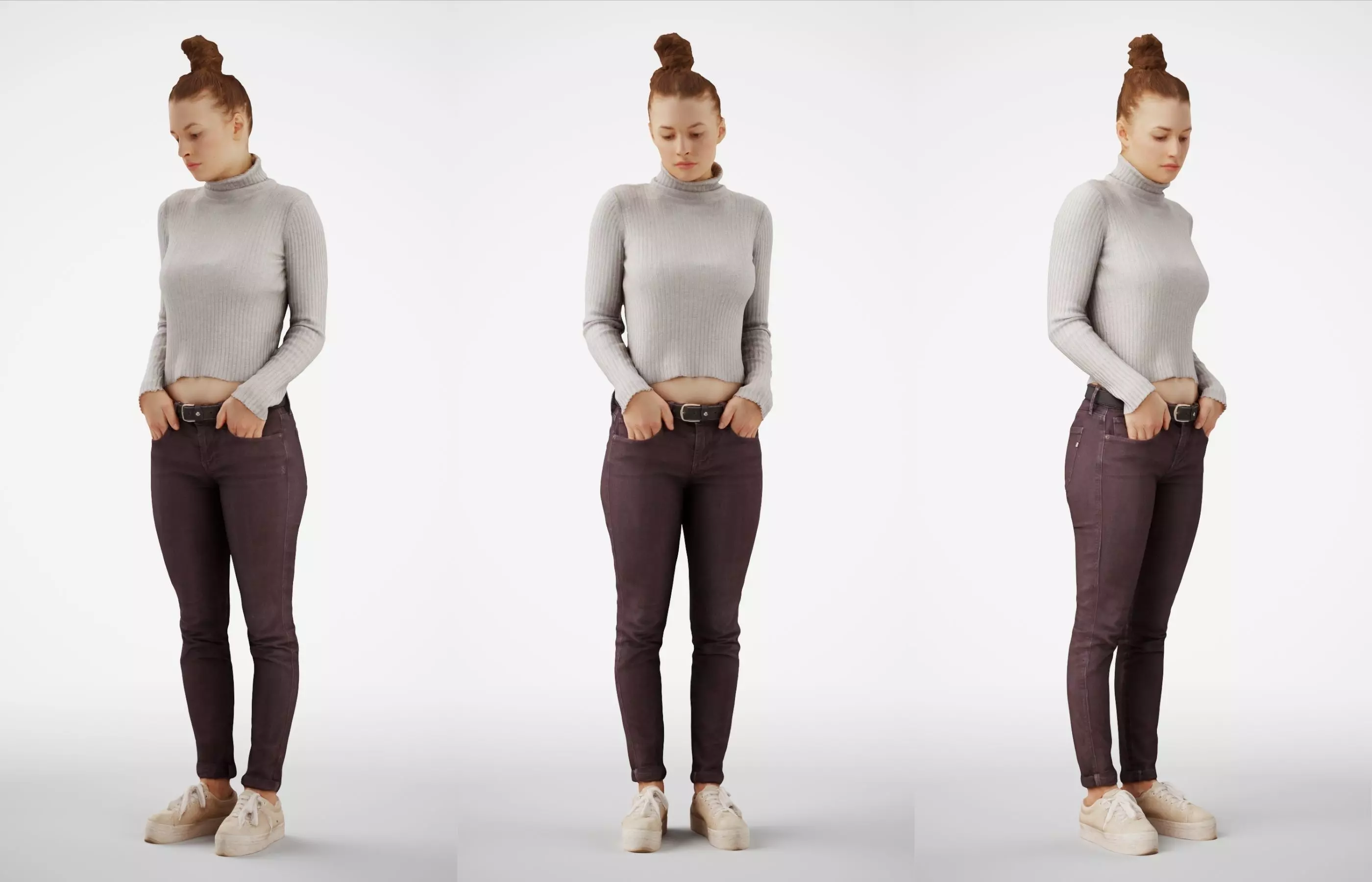 Isabel 21 Woman posed standing in casual outfit 3D model_0