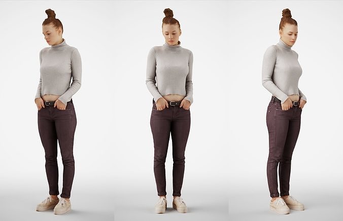 Isabel 21 Woman posed standing in casual outfit 3D model