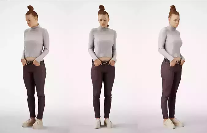 Isabel 21 Woman posed standing in casual outfit 3D model