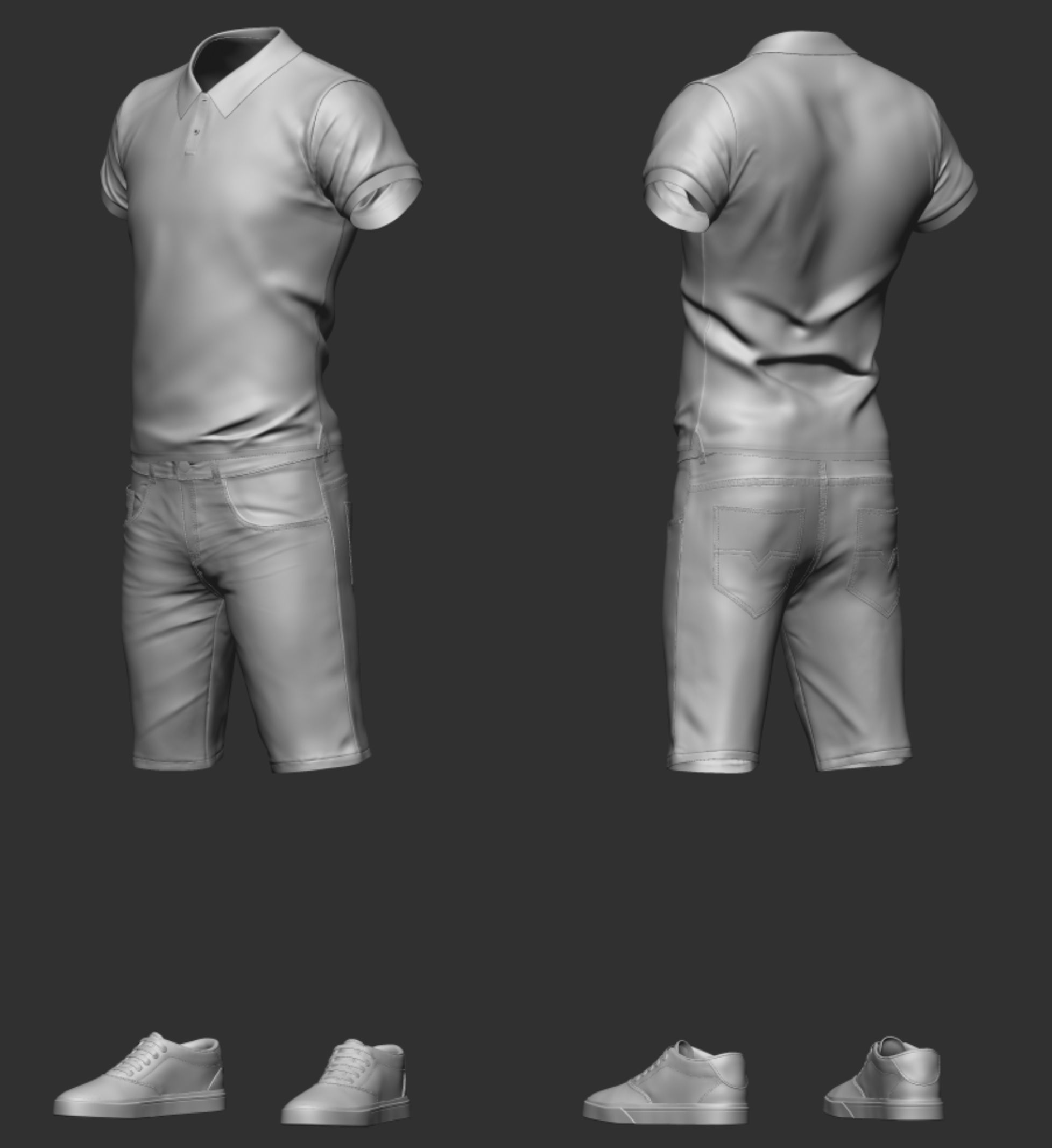 3D Realistic Male with Casual Clothing  Low-poly 3D model_5