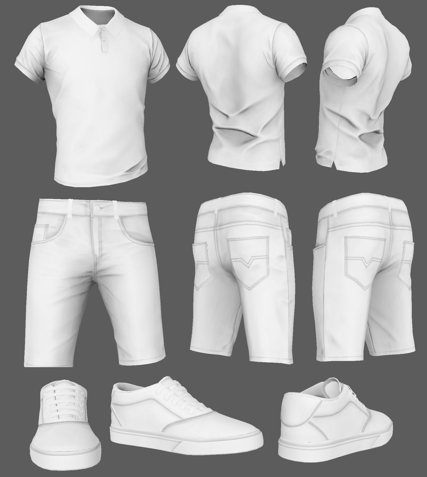 3D Realistic Male with Casual Clothing  Low-poly 3D model_13