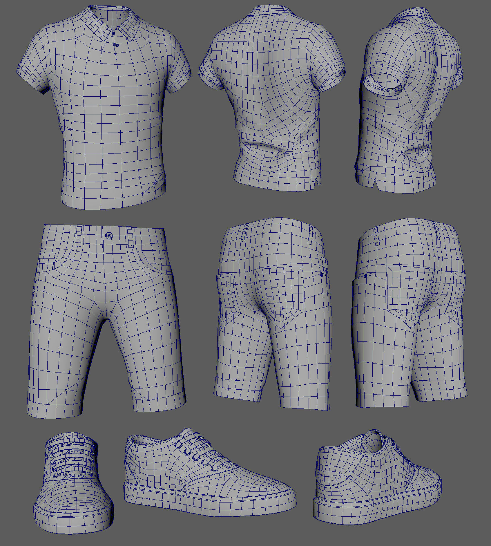 3D Realistic Male with Casual Clothing  Low-poly 3D model_17