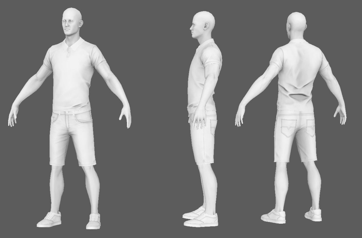 3D Realistic Male with Casual Clothing  Low-poly 3D model_9