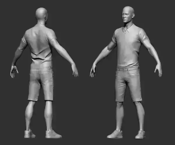 3D Realistic Male with Casual Clothing 