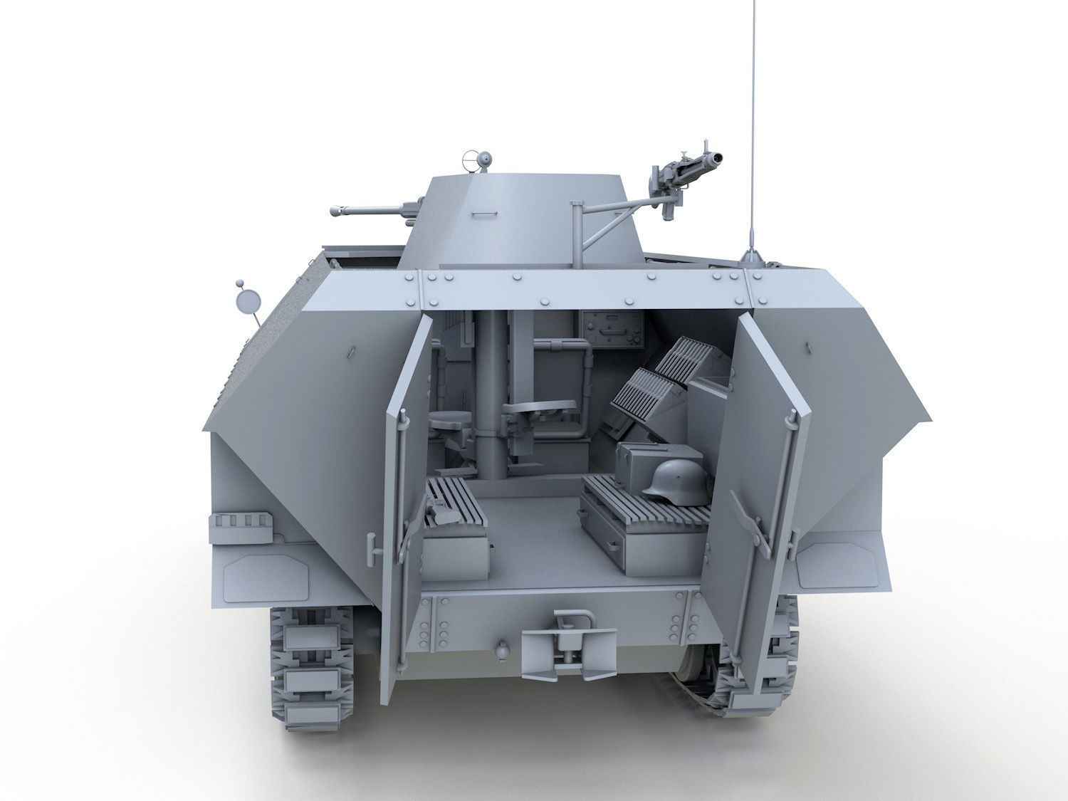 SDKFZ 251 Ausf D - Anti-Aircraft Vehicle 3D model_5