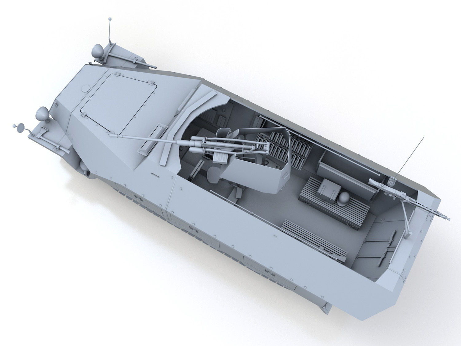 SDKFZ 251 Ausf D - Anti-Aircraft Vehicle 3D model_3