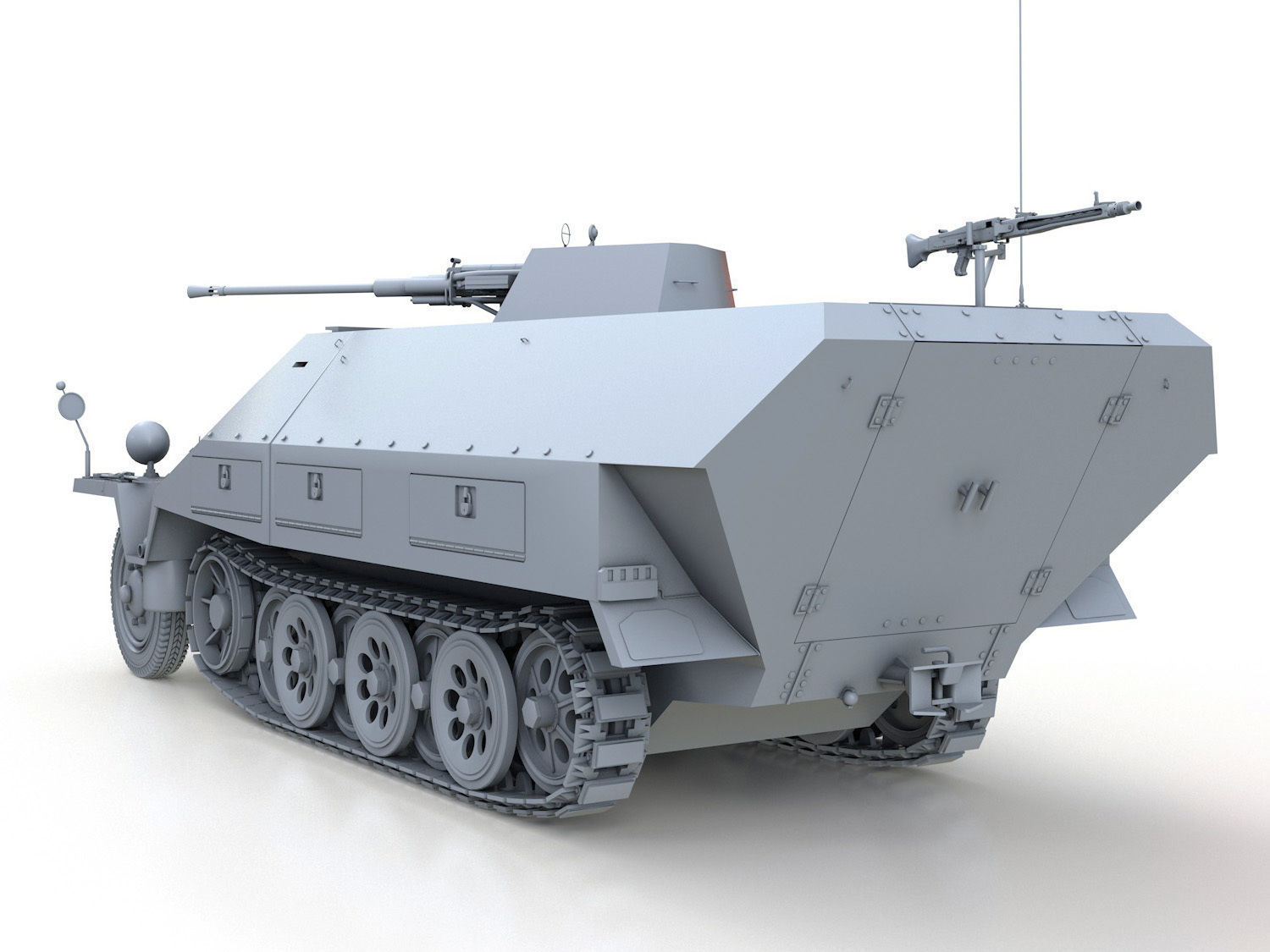 SDKFZ 251 Ausf D - Anti-Aircraft Vehicle 3D model_4