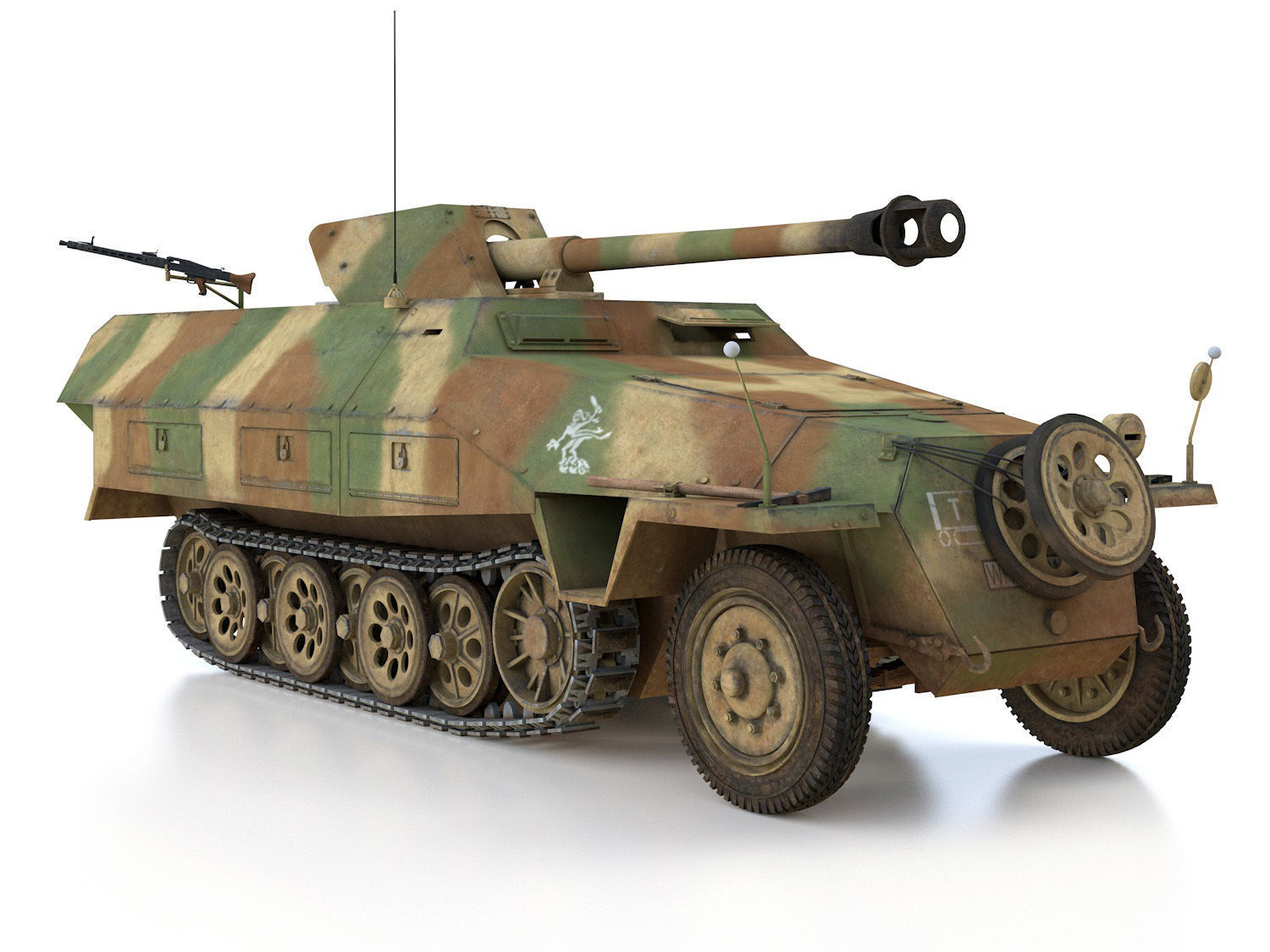SDKFZ 251 Ausf D - Pakwagen - 11 Pz Div 3D model_10