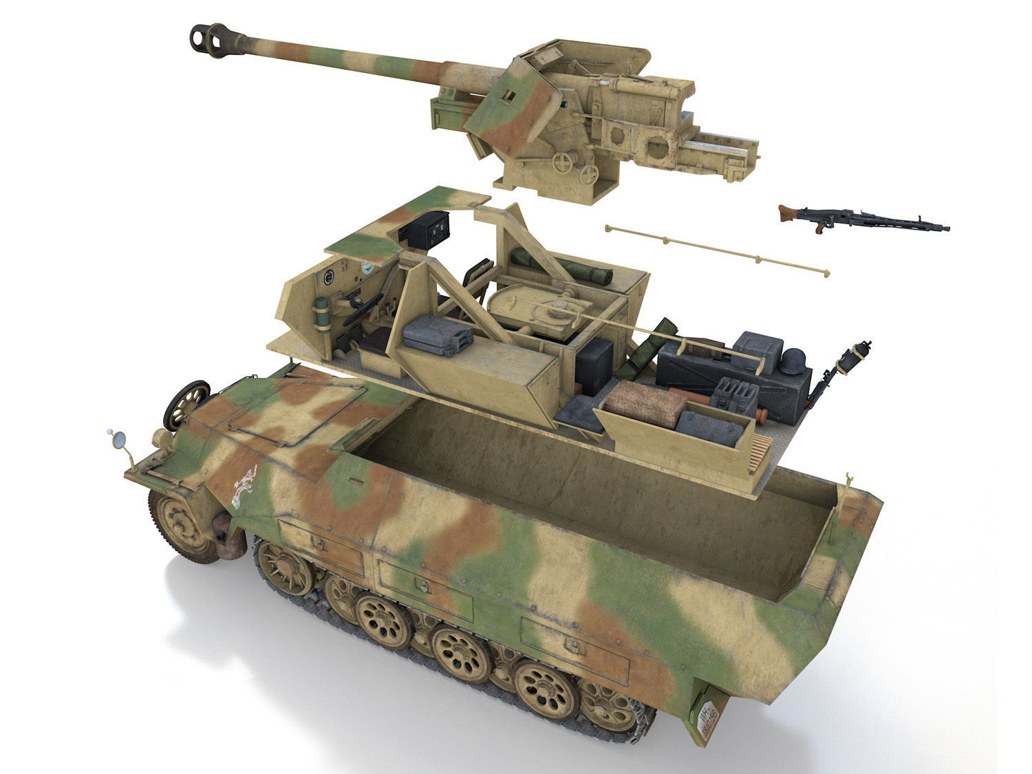 SDKFZ 251 Ausf D - Pakwagen - 11 Pz Div 3D model_11