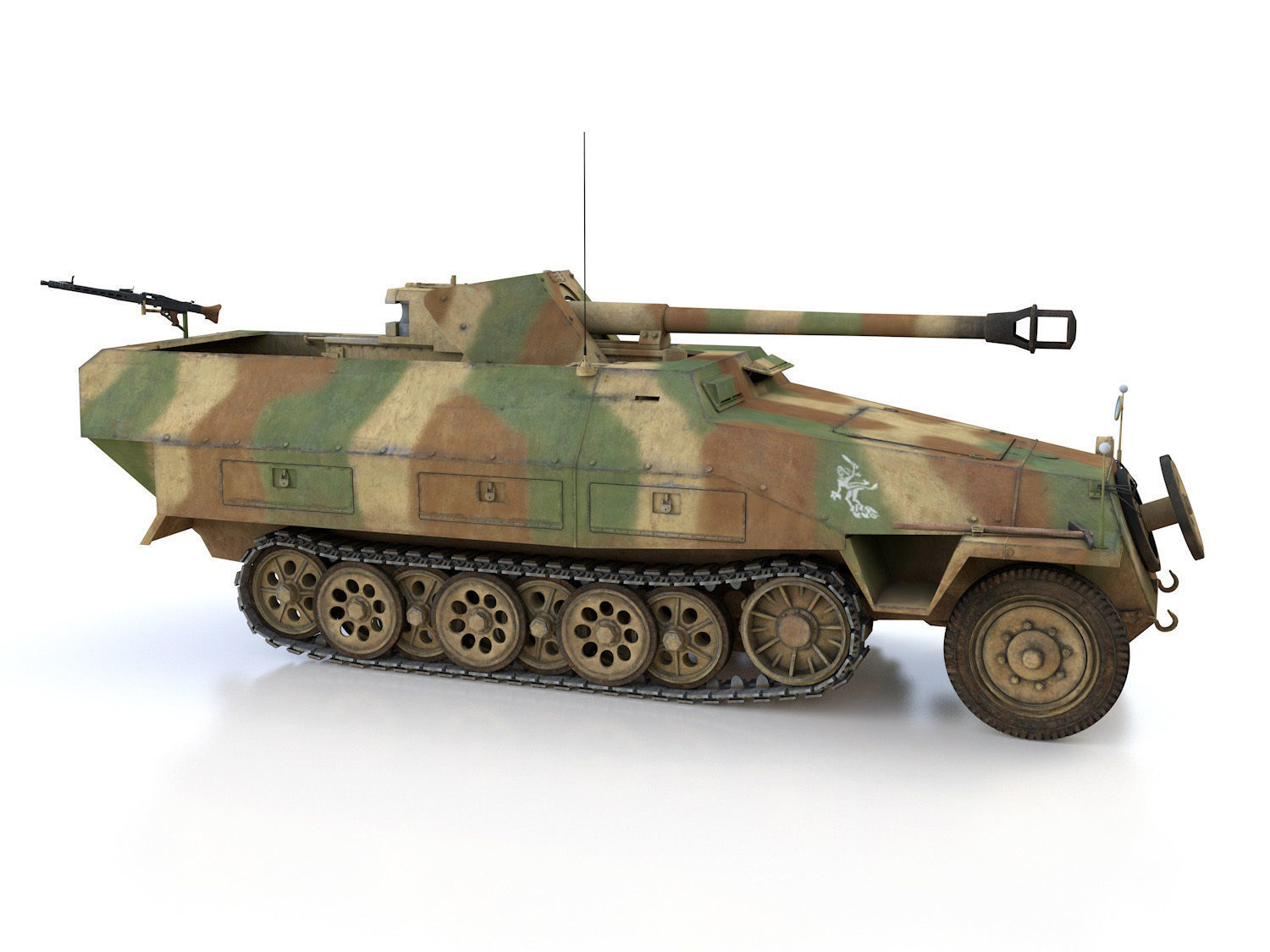 SDKFZ 251 Ausf D - Pakwagen - 11 Pz Div 3D model_9