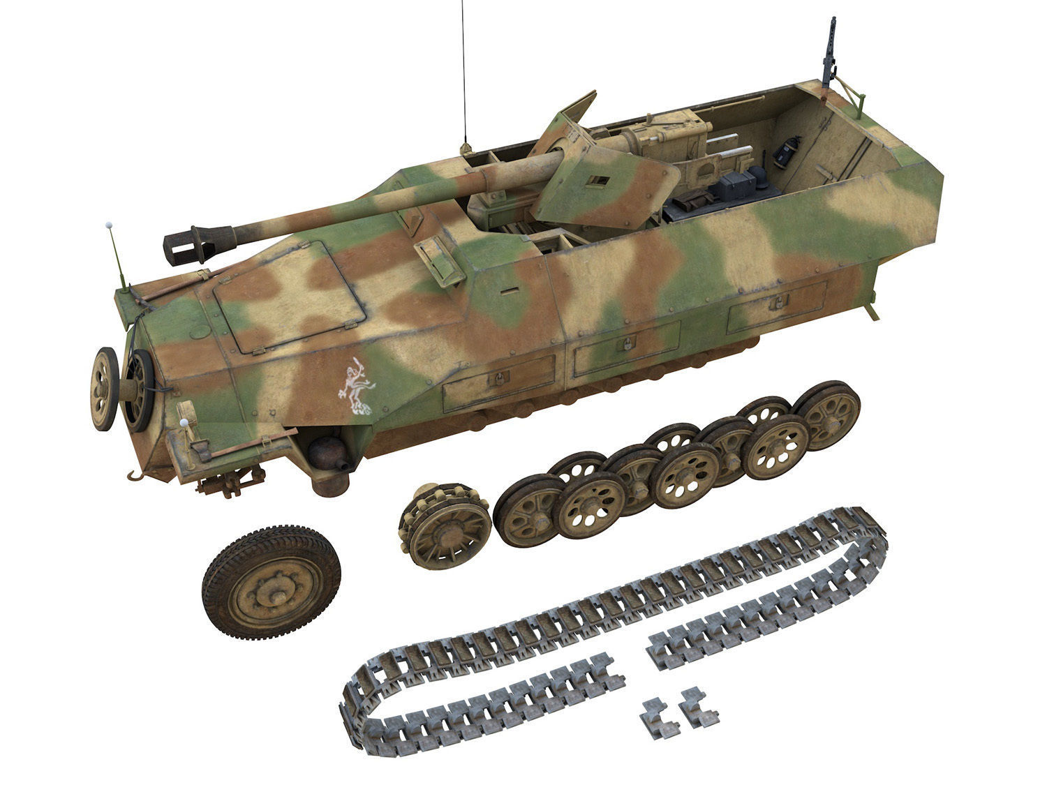 SDKFZ 251 Ausf D - Pakwagen - 11 Pz Div 3D model_12