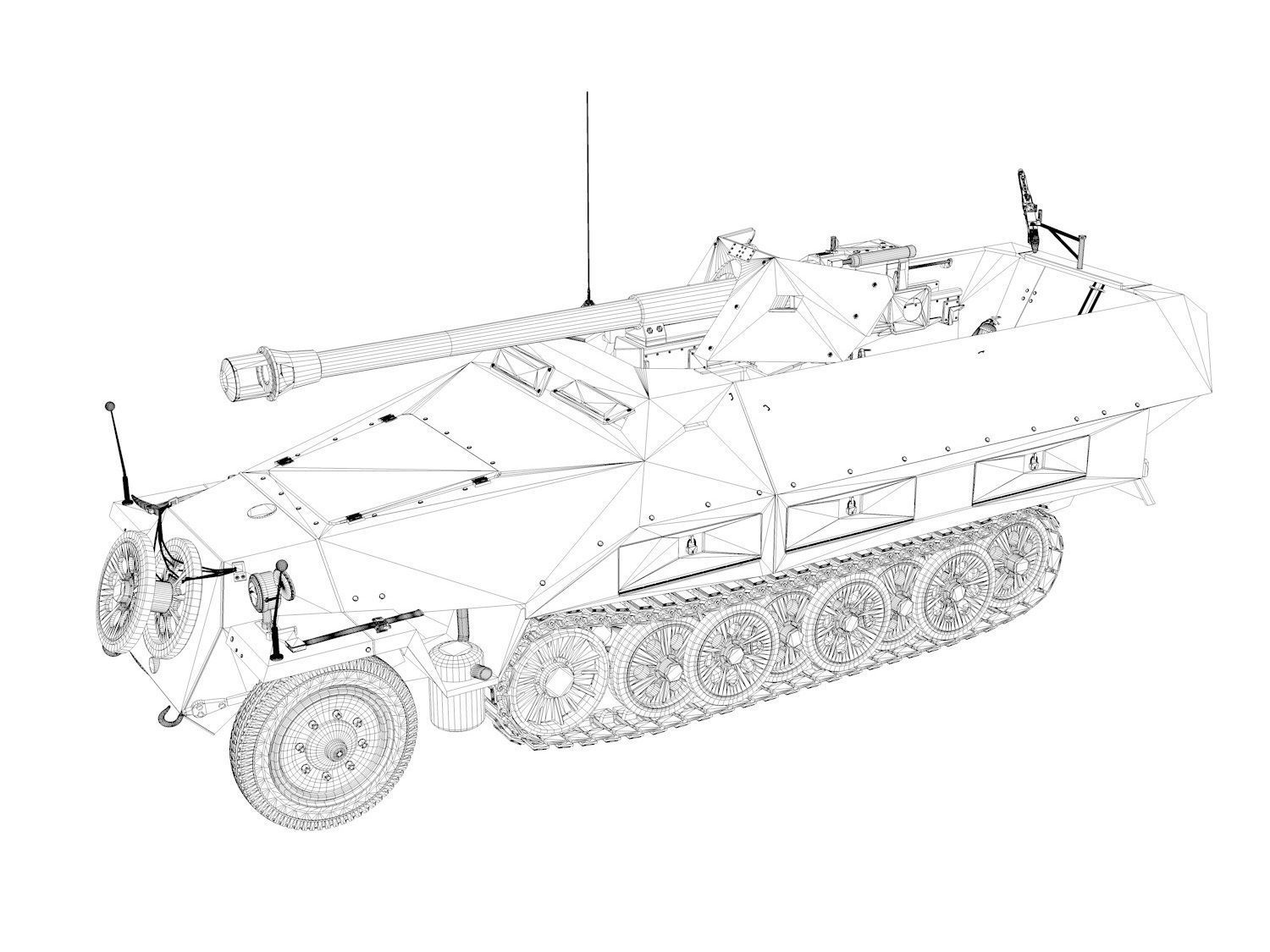 SDKFZ 251 Ausf D - Pakwagen - 11 Pz Div 3D model_13