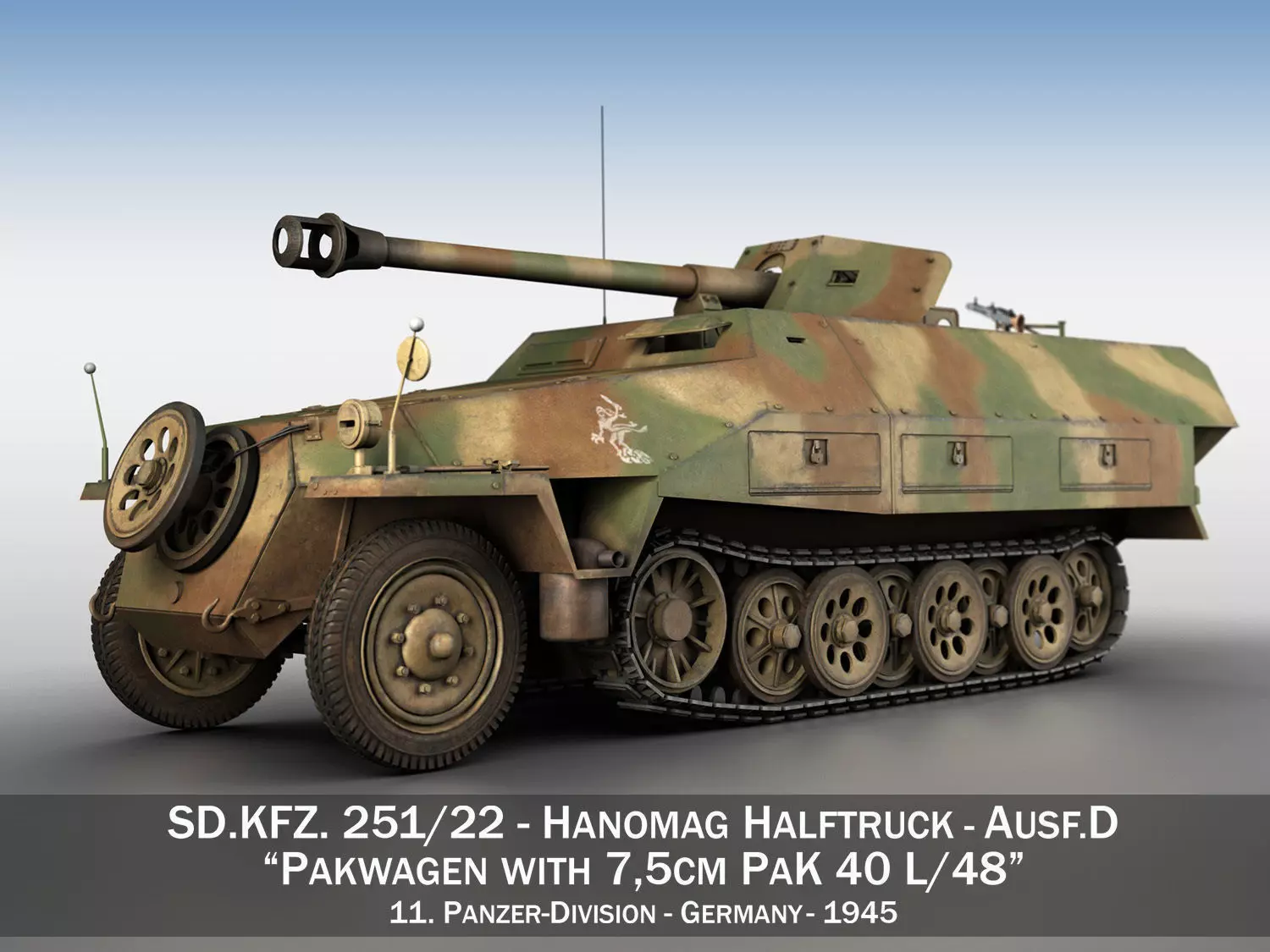 SDKFZ 251 Ausf D - Pakwagen - 11 Pz Div 3D model_0