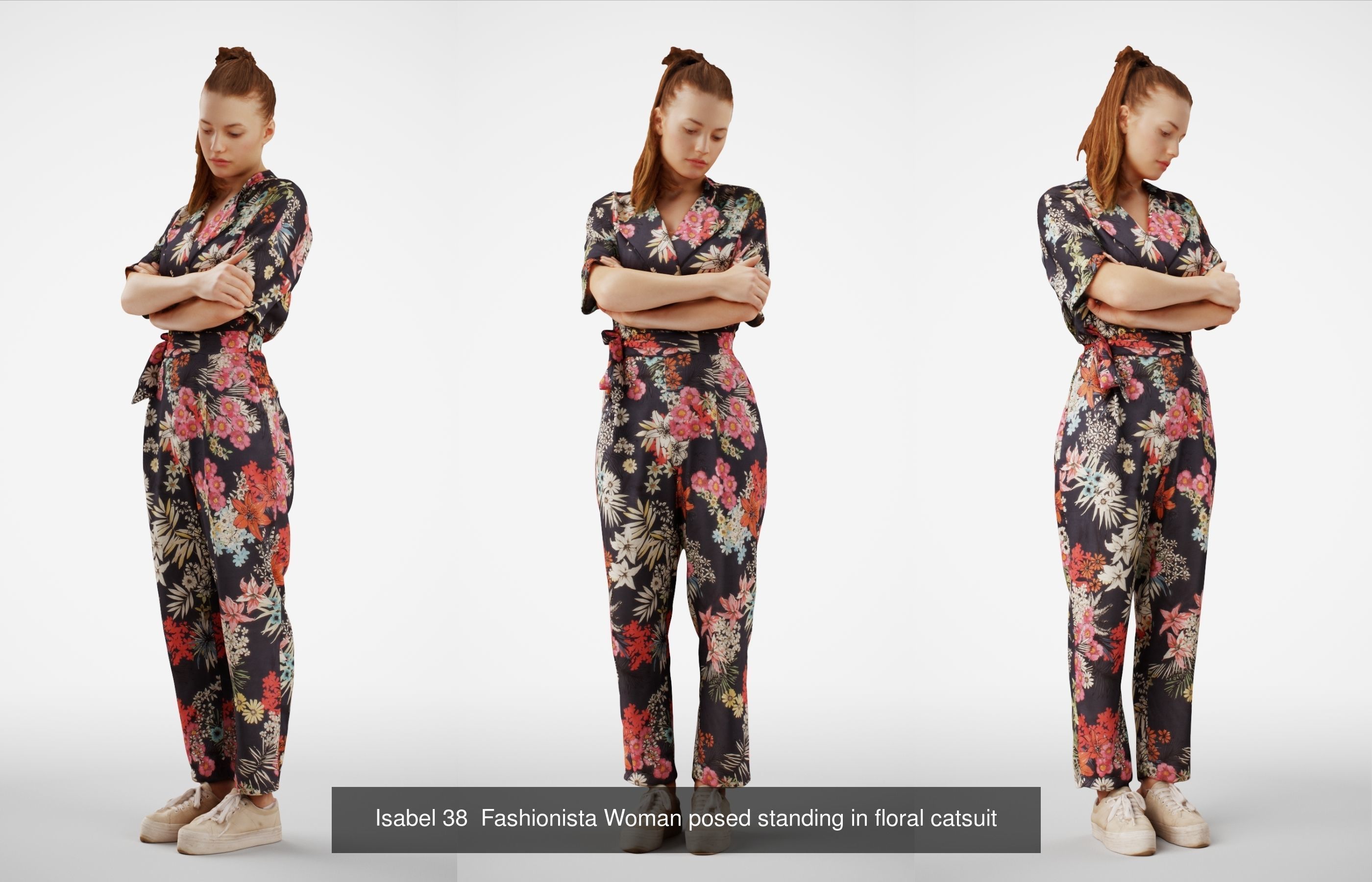 Isabel Woman Fashionsta Casual posed in  5 Poses 3D Model Collection_6