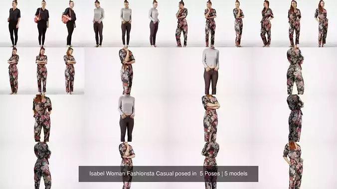 Isabel Woman Fashionsta Casual posed in  5 Poses