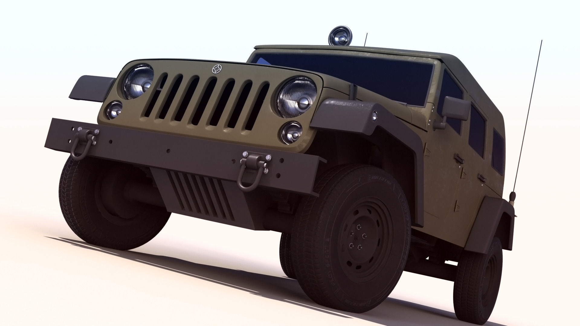 Wrangler Military Jeep -  Sufa 3 3D model_3