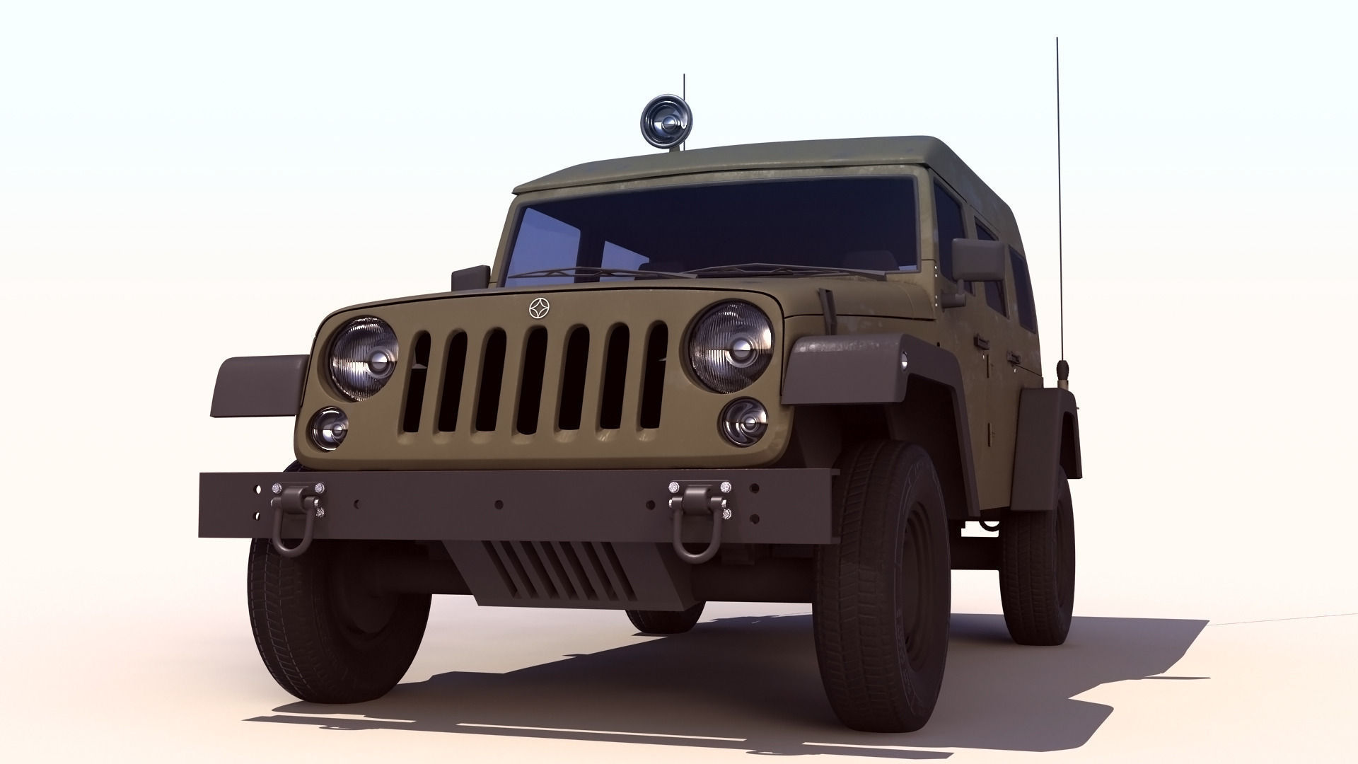 Wrangler Military Jeep -  Sufa 3 3D model_1