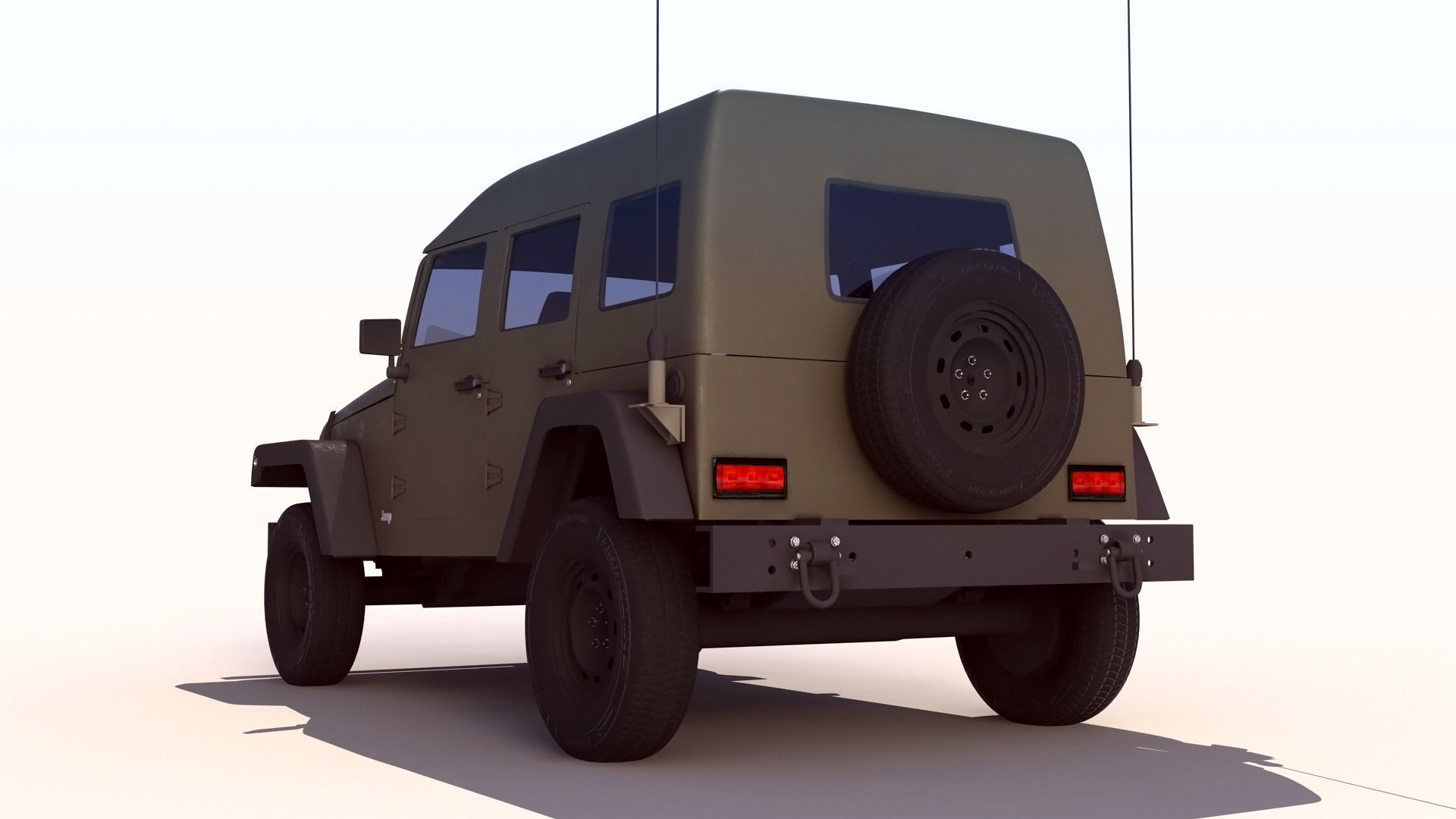Wrangler Military Jeep -  Sufa 3 3D model_4