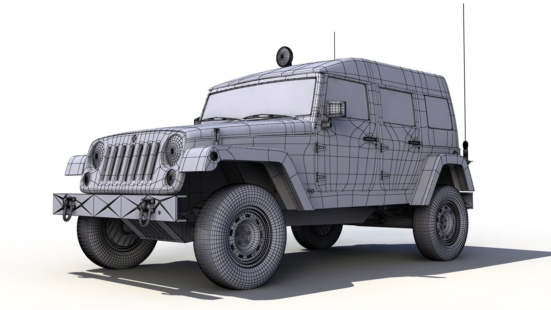 Wrangler Military Jeep -  Sufa 3 3D model_7