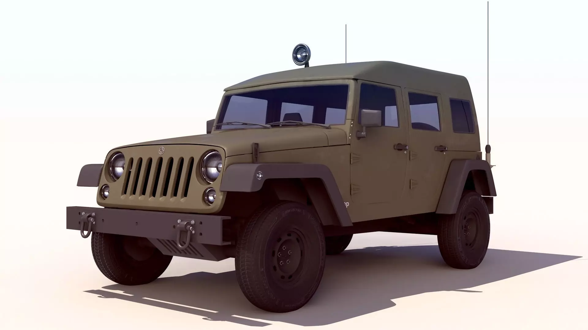 Wrangler Military Jeep -  Sufa 3 3D model_0