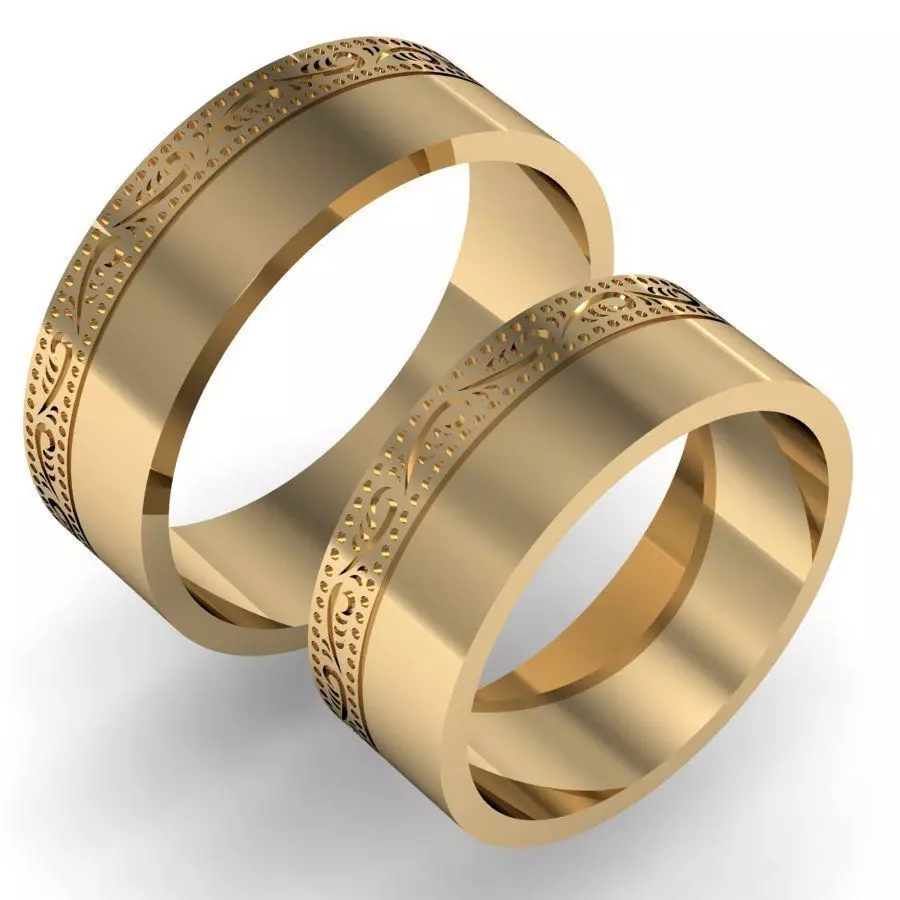 wedding ring with an image 3D print model
