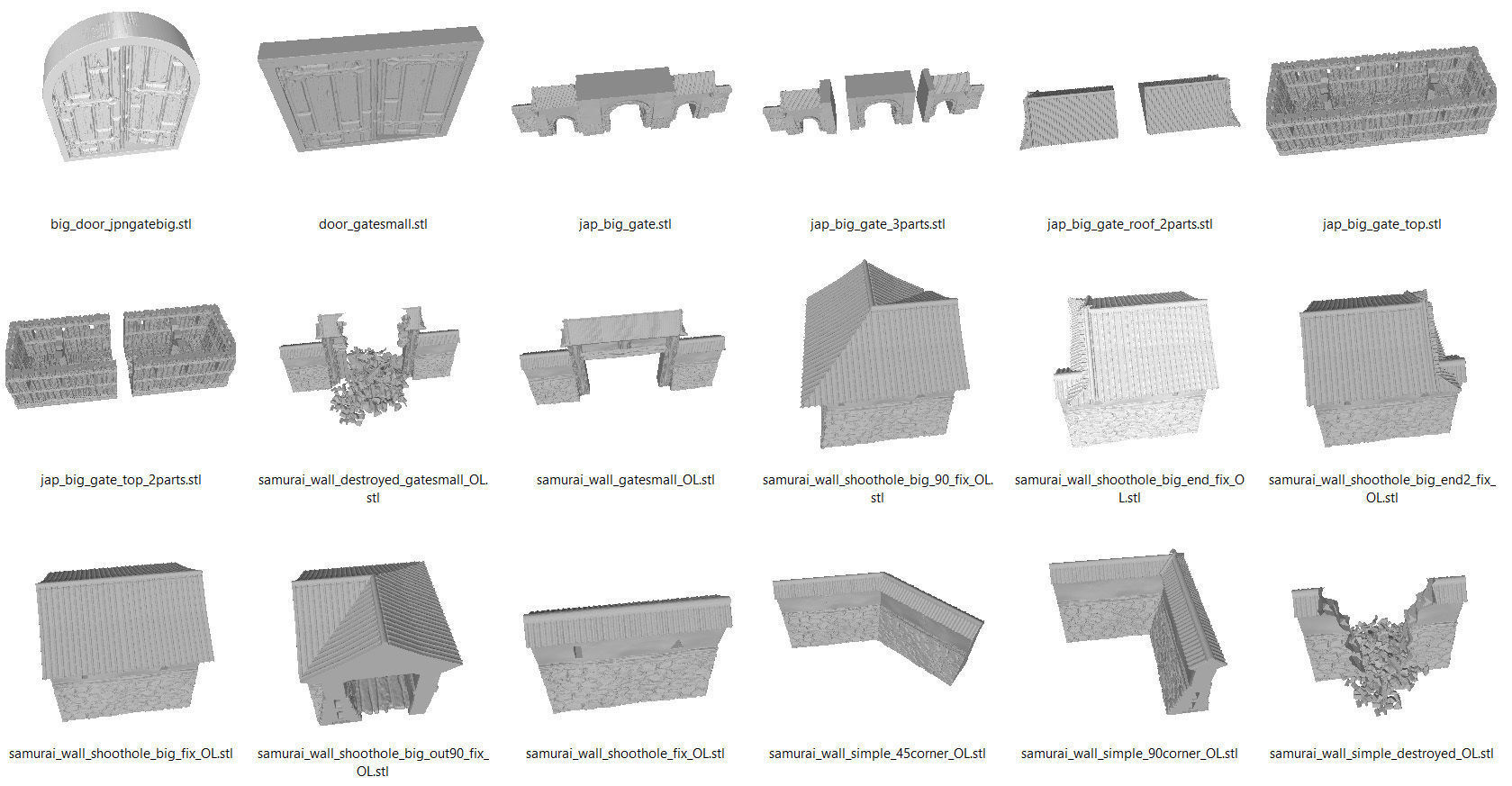 3D print modular Asia or Shogun Castle SET OPENLOCK  3D print model_8