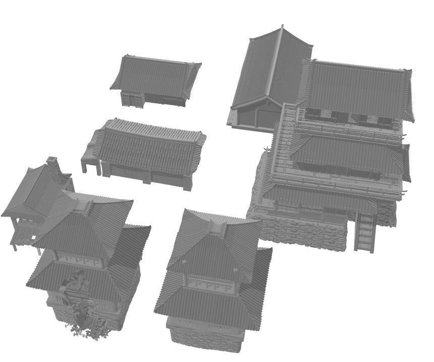 3D print modular Asia or Shogun Castle SET OPENLOCK  3D print model_1