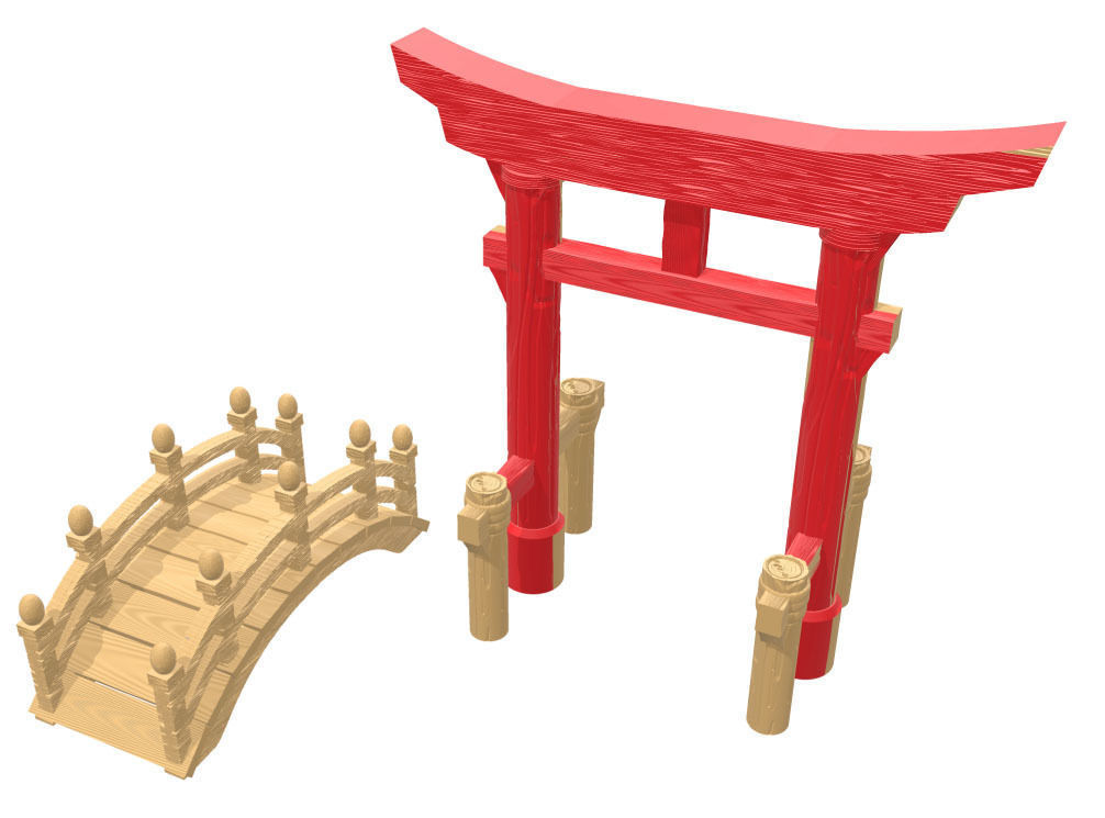3D print modular Asia or Shogun Castle SET OPENLOCK  3D print model_10