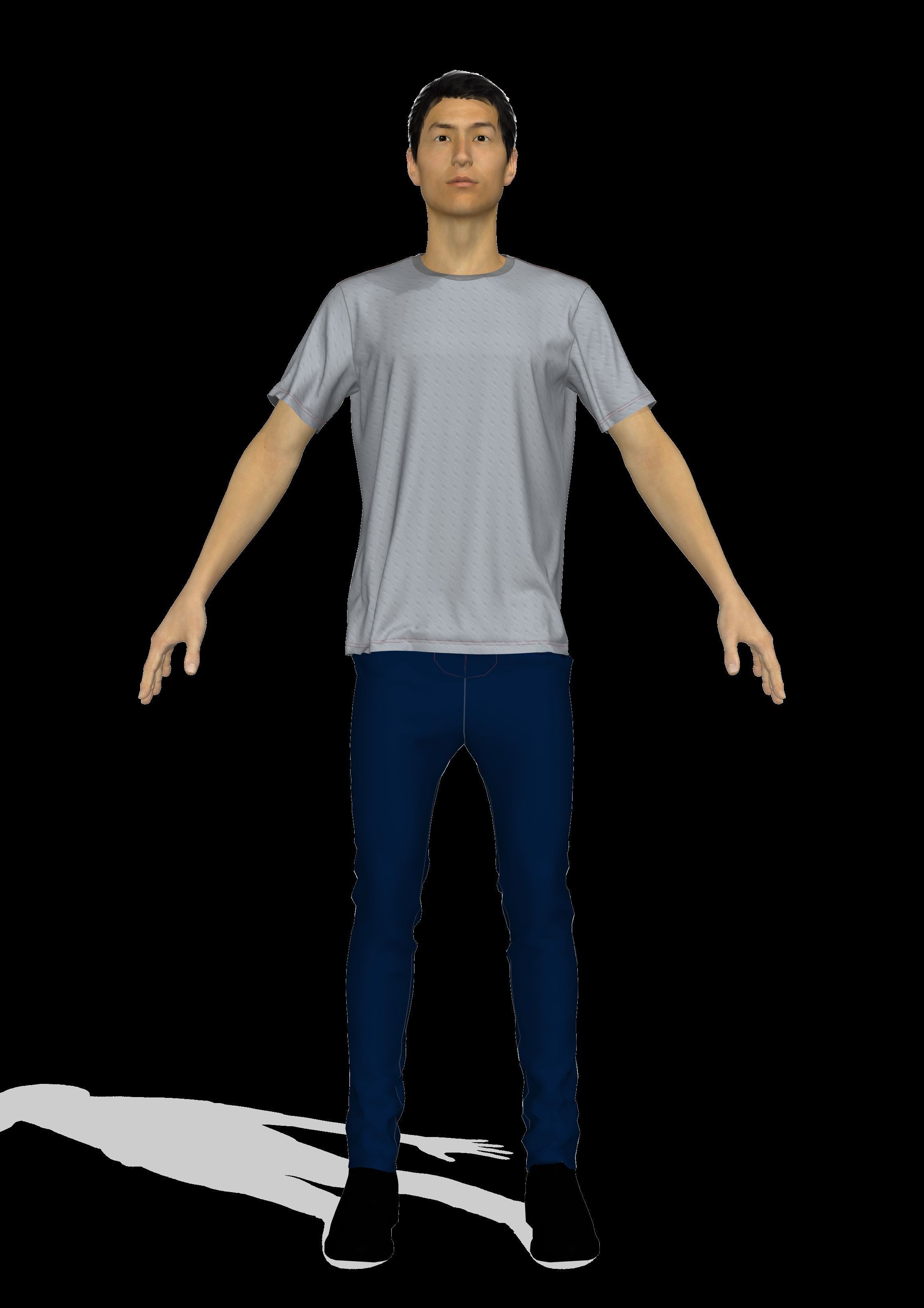jeans pant t-shirt  3D print model_3