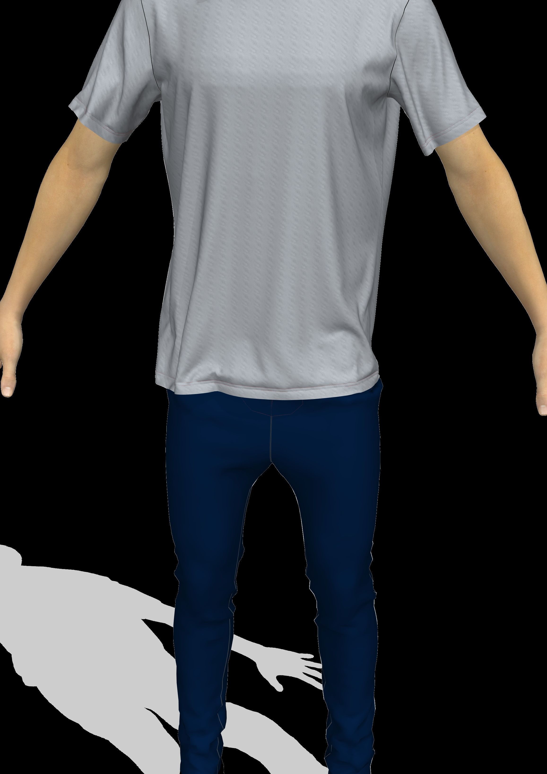 jeans pant t-shirt  3D print model_5